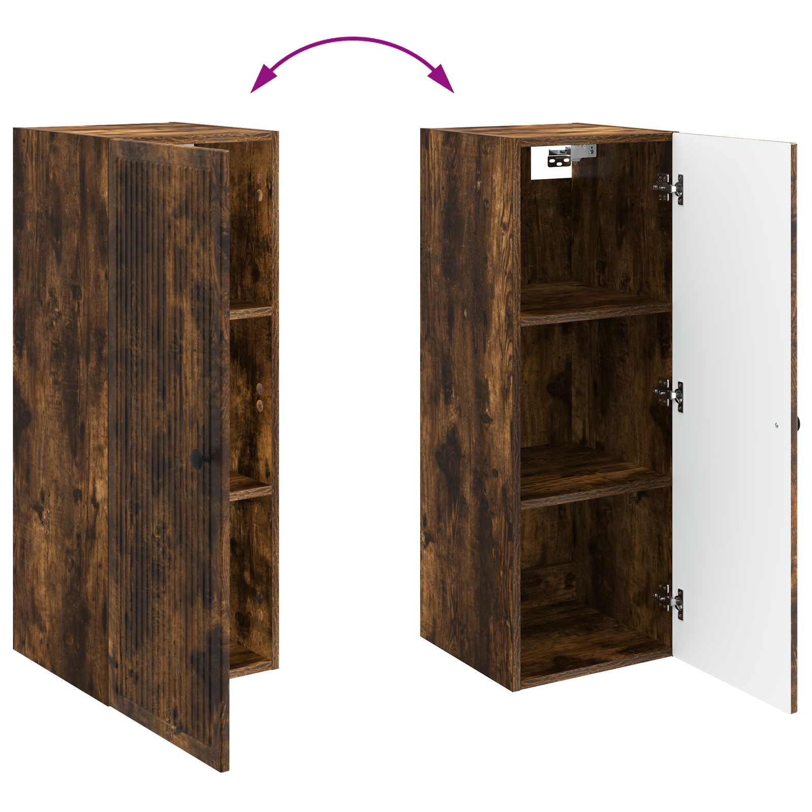 Wandkast Gerookt eiken 33 x 34,5 x 90 cm Bewerkt hout – afbeelding 8