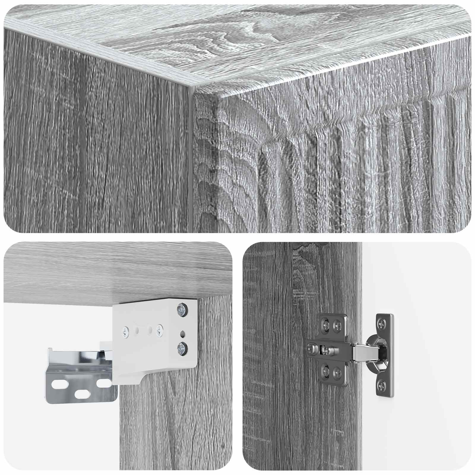 Wandkast Grijs Sonoma 33 x 34,5 x 90 cm Bewerkt hout – afbeelding 7