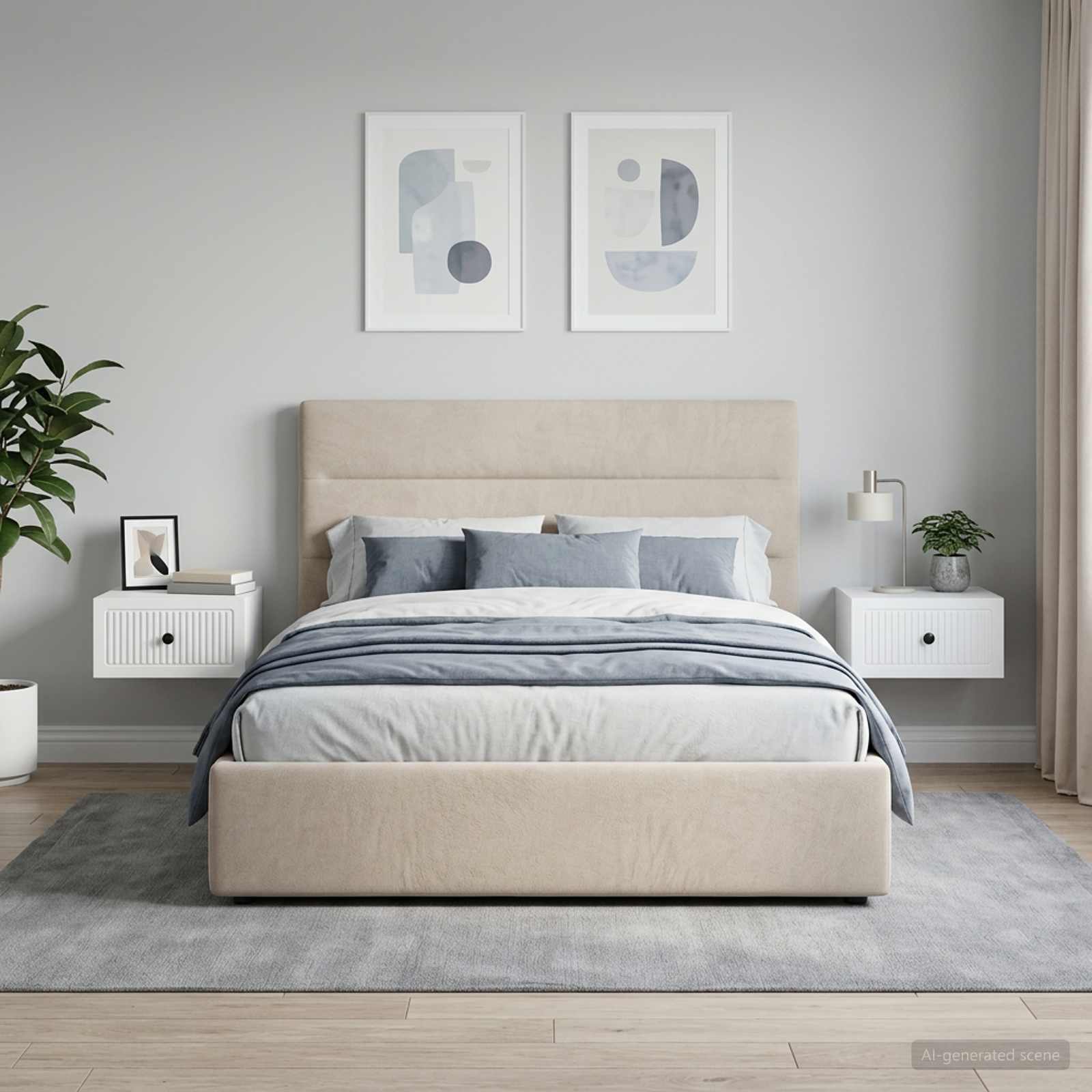 Wandbeugel Bedkast 2 pcs Wit 33 x 34,5 x 20 cm Bewerkt hout