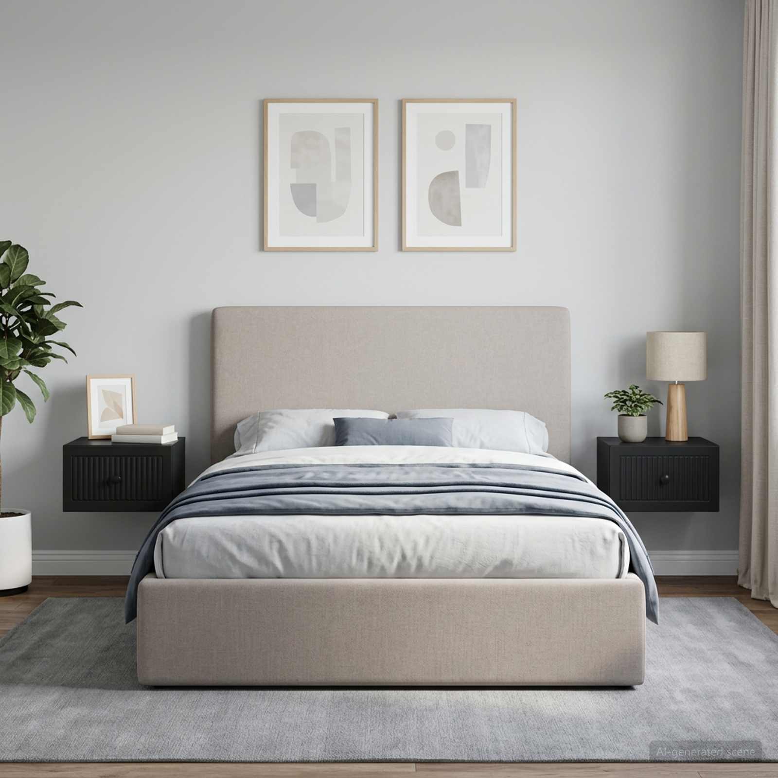Wandbeugel Bedkast 2 pcs Zwart 33 x 34,5 x 20 cm Bewerkt hout