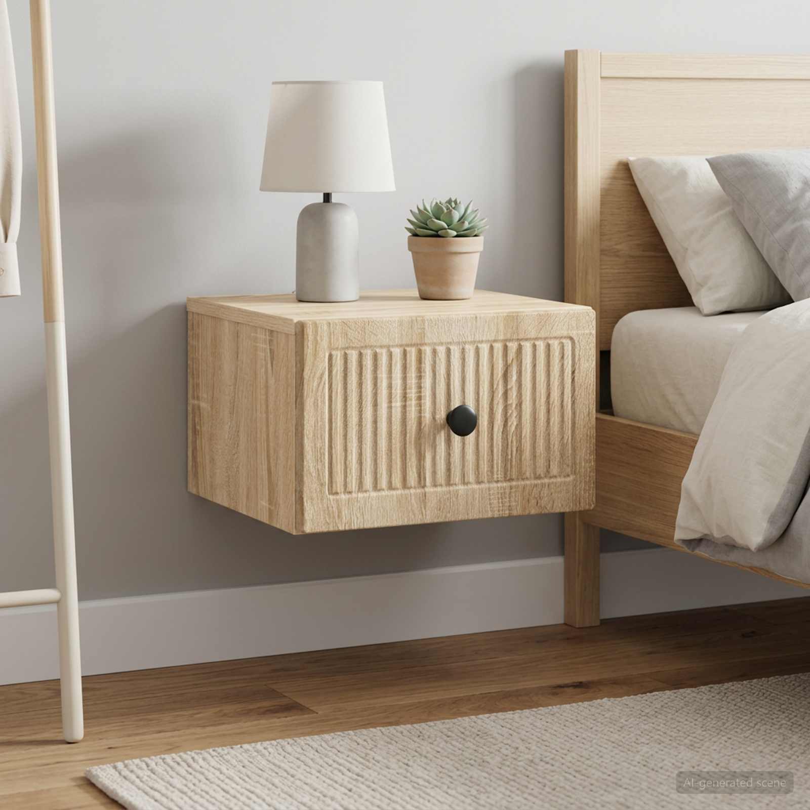 Wandbeugel Bedkast 2 pcs Sonoma Eiken 33 x 34,5 x 20 cm