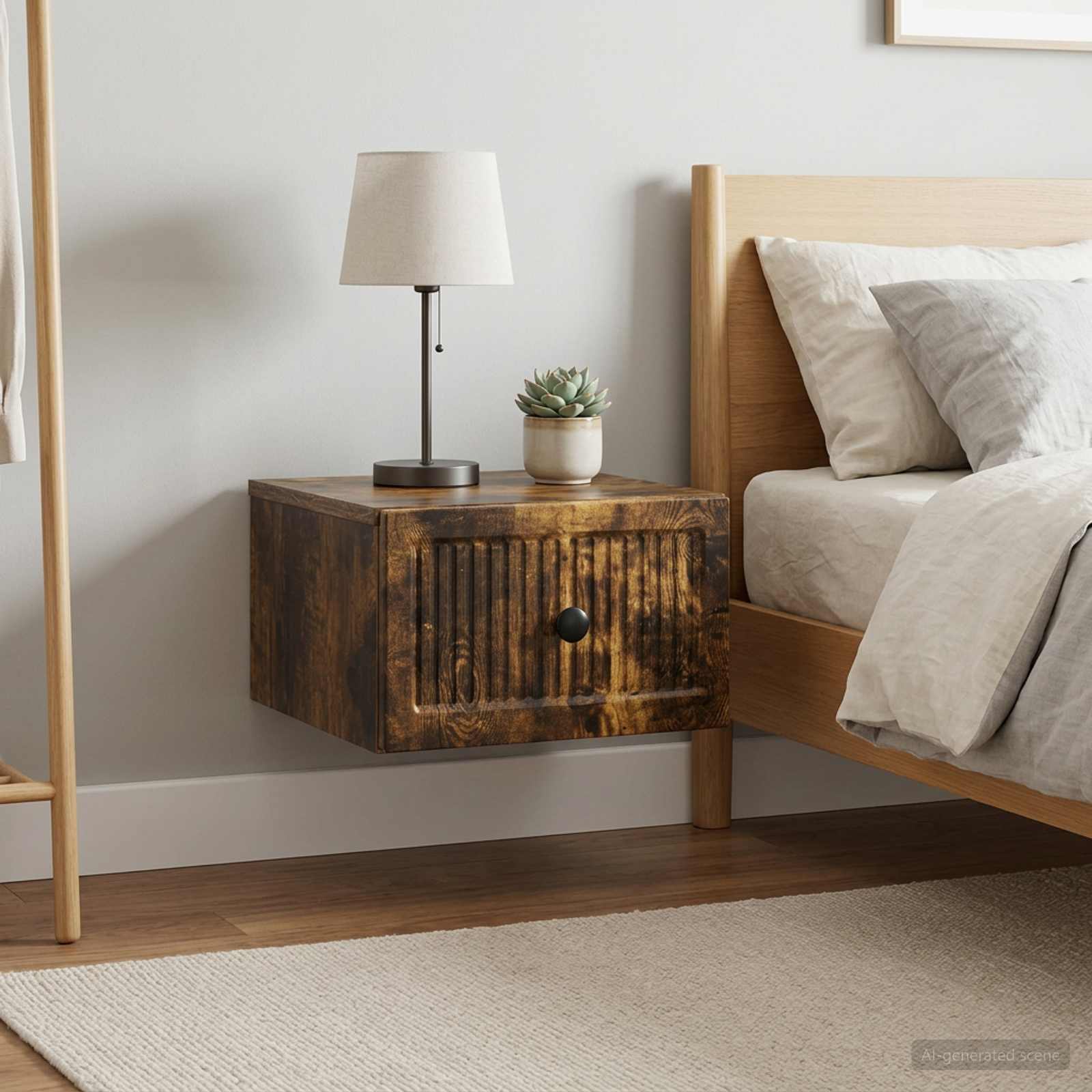 Wandbeugel Bedkast 2 pcs Gerookt eiken 33 x 34,5 x 20 cm