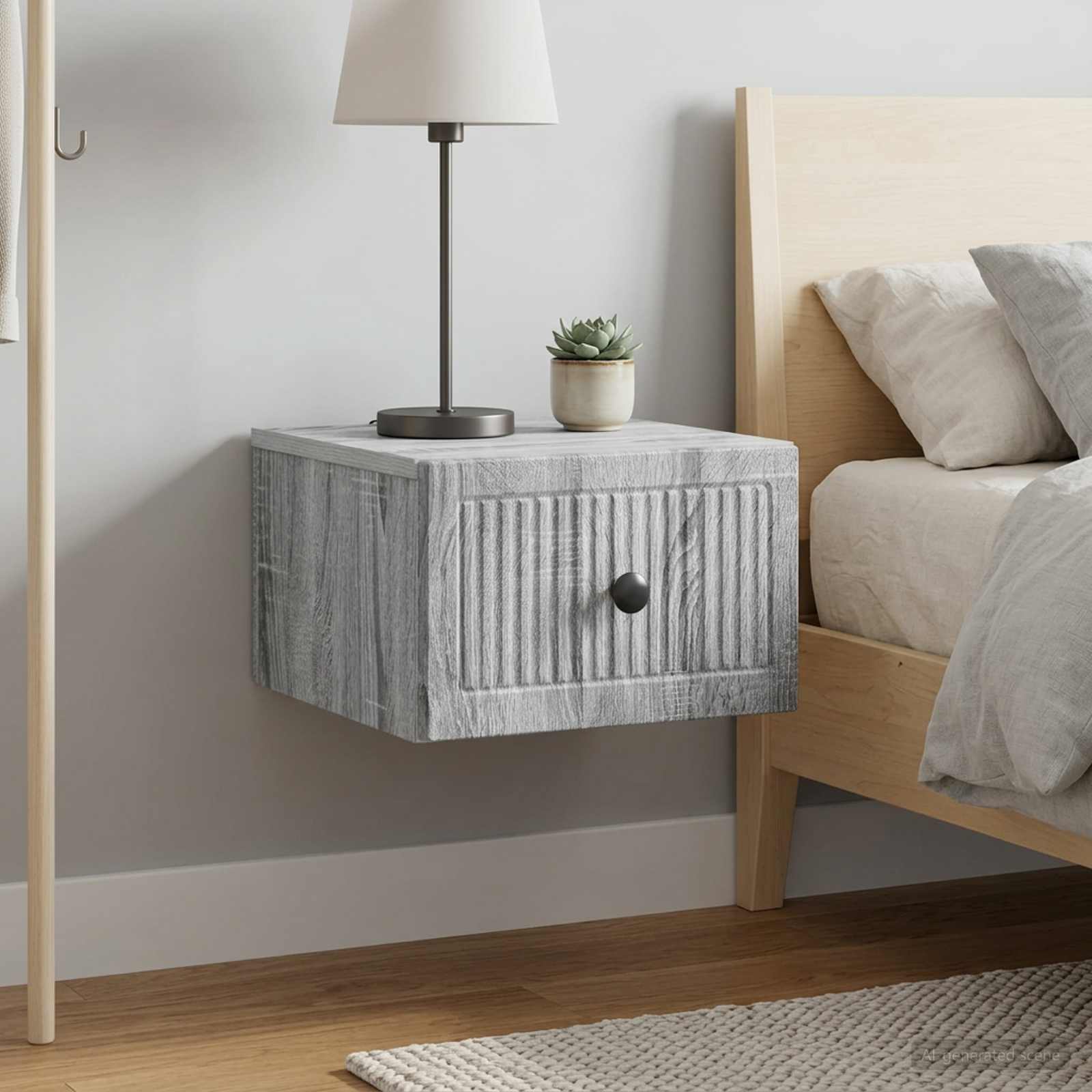 Wandbeugel Bedkast 2 pcs Grijs sonoma 33 x 34,5 x 20 cm
