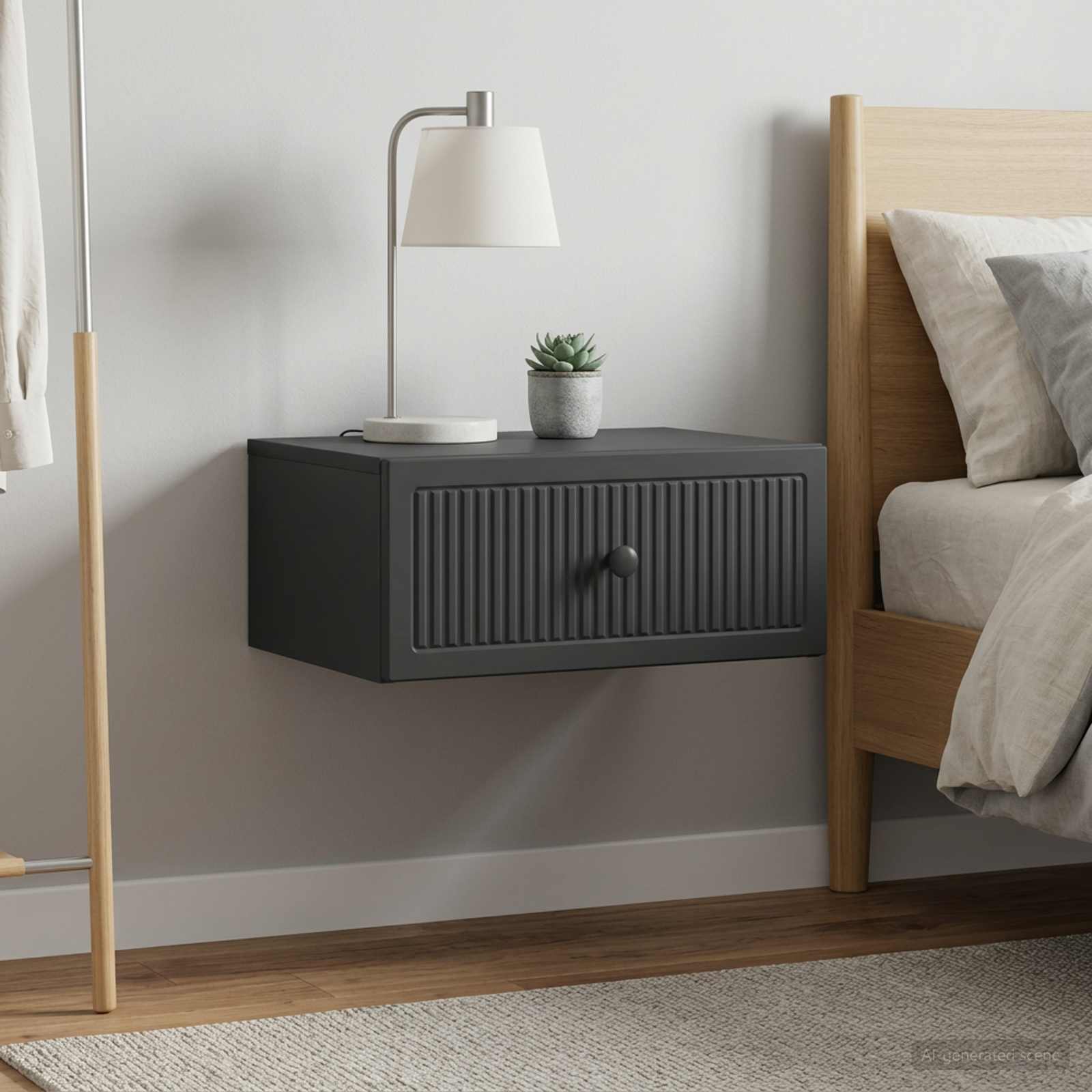 Nachtkastje met lade 2 pcs Zwart 49 x 34,5 x 20 cm Bewerkt hout