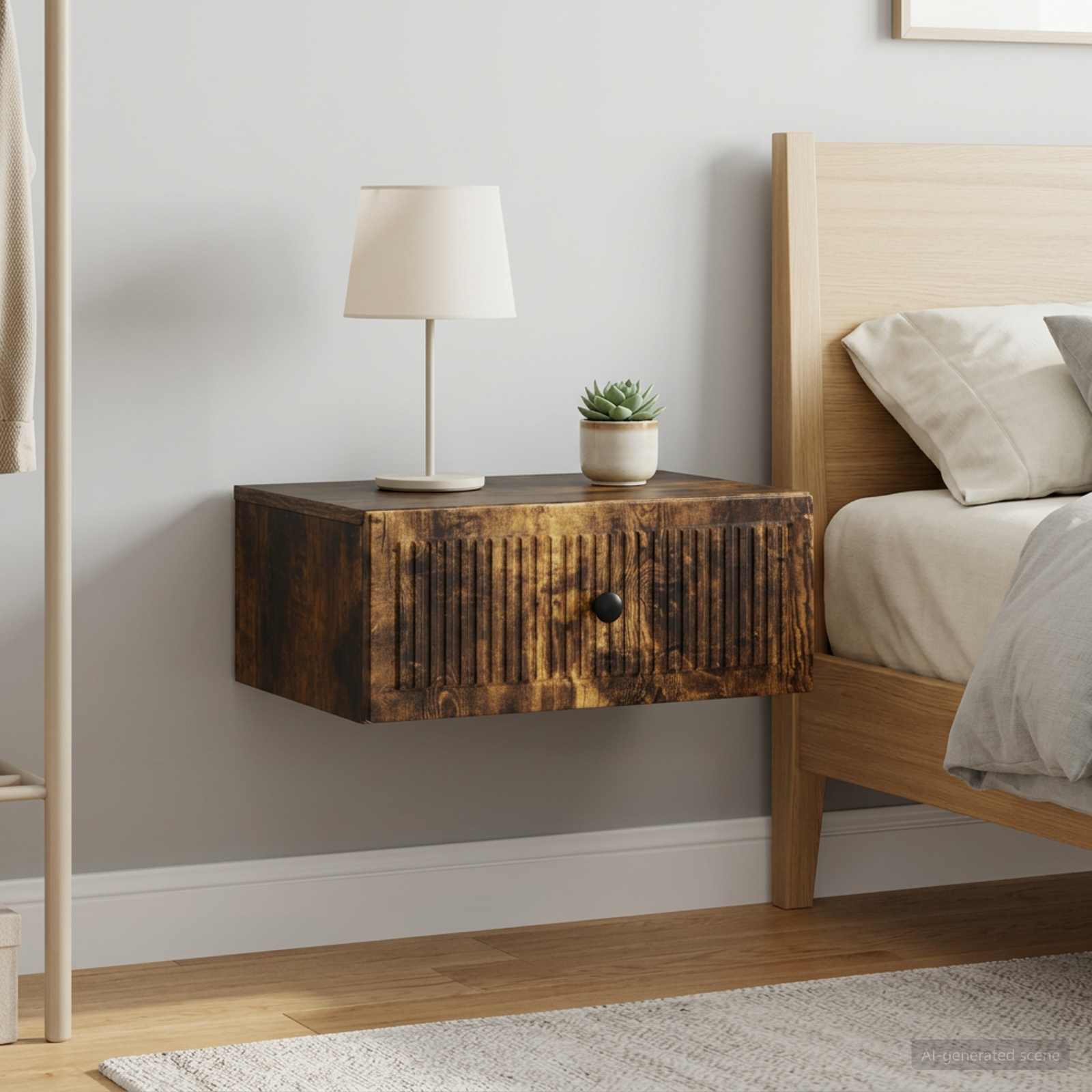 Nachtkastje 2 pcs Gerookt eiken 49 x 34,5 x 20 cm Bewerkt hout