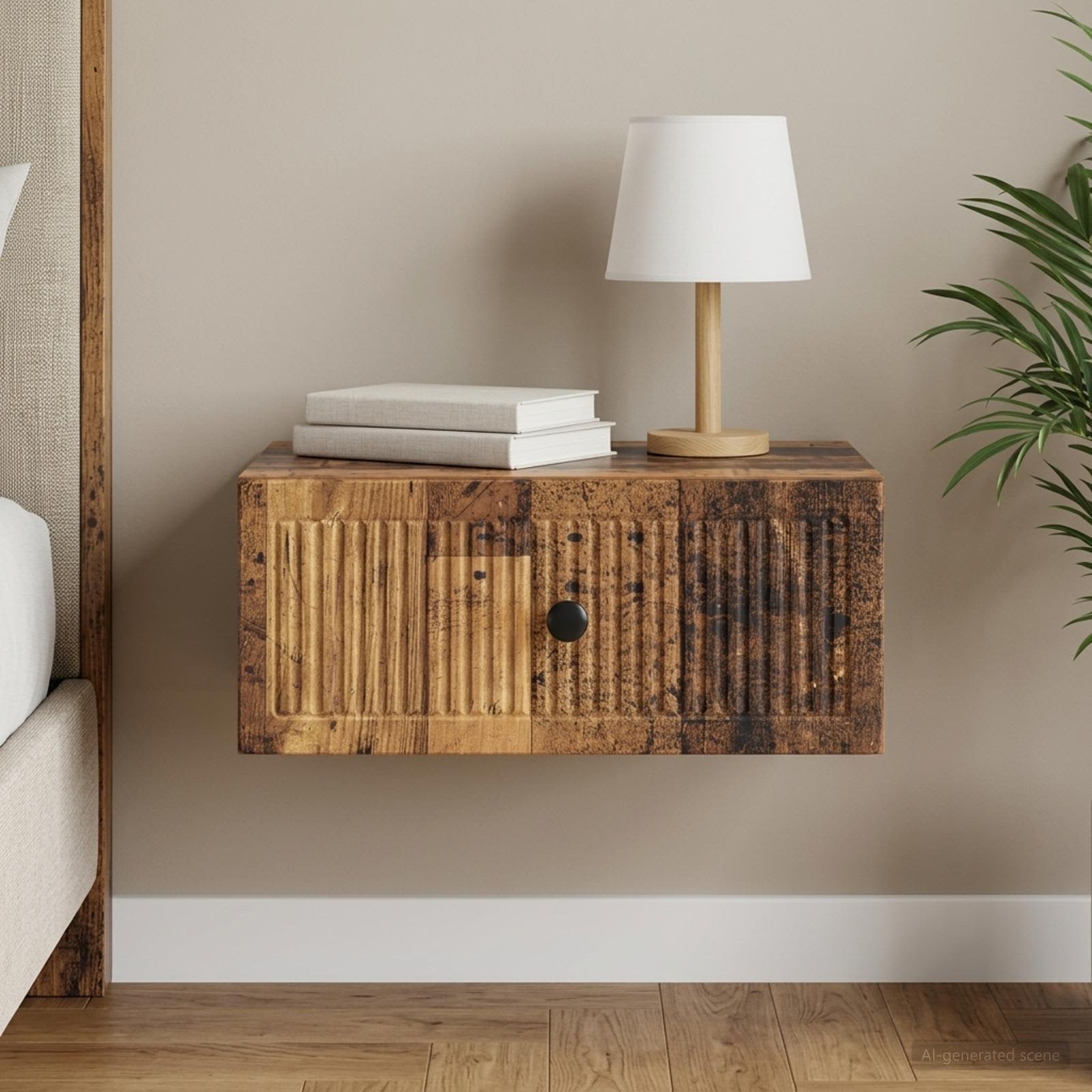 Nachtkastje met lade Oud hout 49 x 34,5 x 20 cm Bewerkt hout