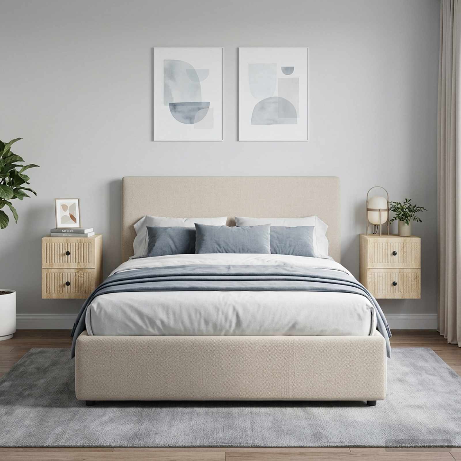Wandbeugel Bedkast 2 pcs Sonoma Eiken 33 x 34,5 x 40 cm