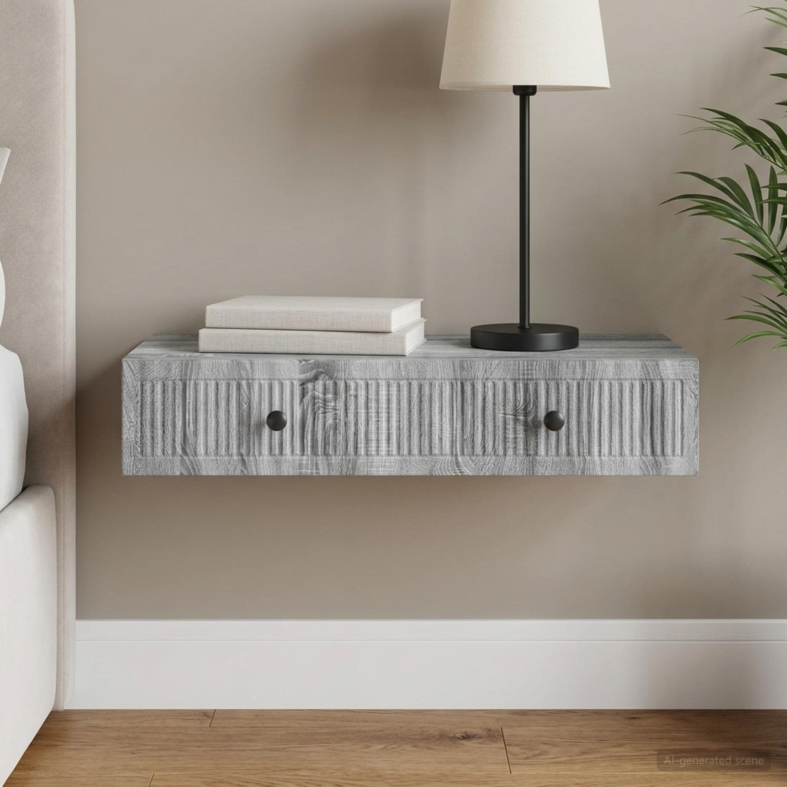 Wandmontage Zijtafel Grijs sonoma 87,5 x 34,5 x 17 cm