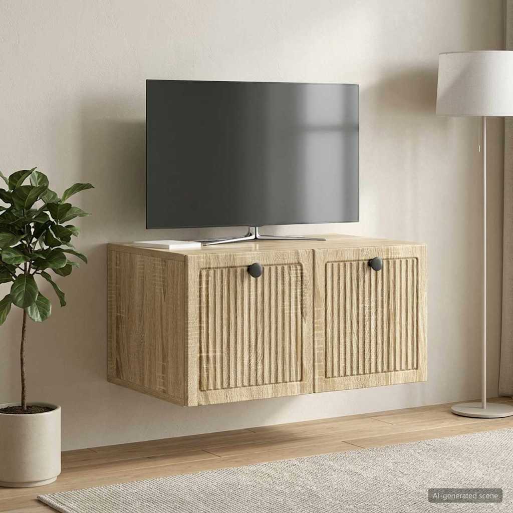 Wandbeugel TV-kast Sonoma Eiken 59,5 x 41 x 30 cm Bewerkt hout