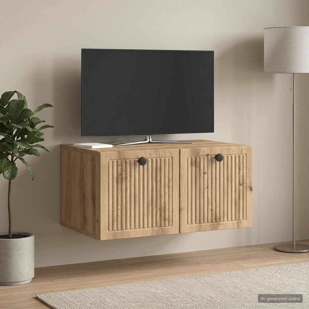 Wandbeugel TV-kast Artisanaal eiken 59,5 x 41 x 30 cm