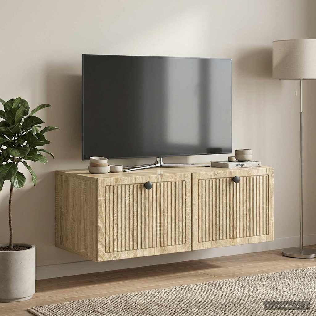 Wandbeugel TV-kast Sonoma Eiken 78,5 x 41 x 30 cm Bewerkt hout