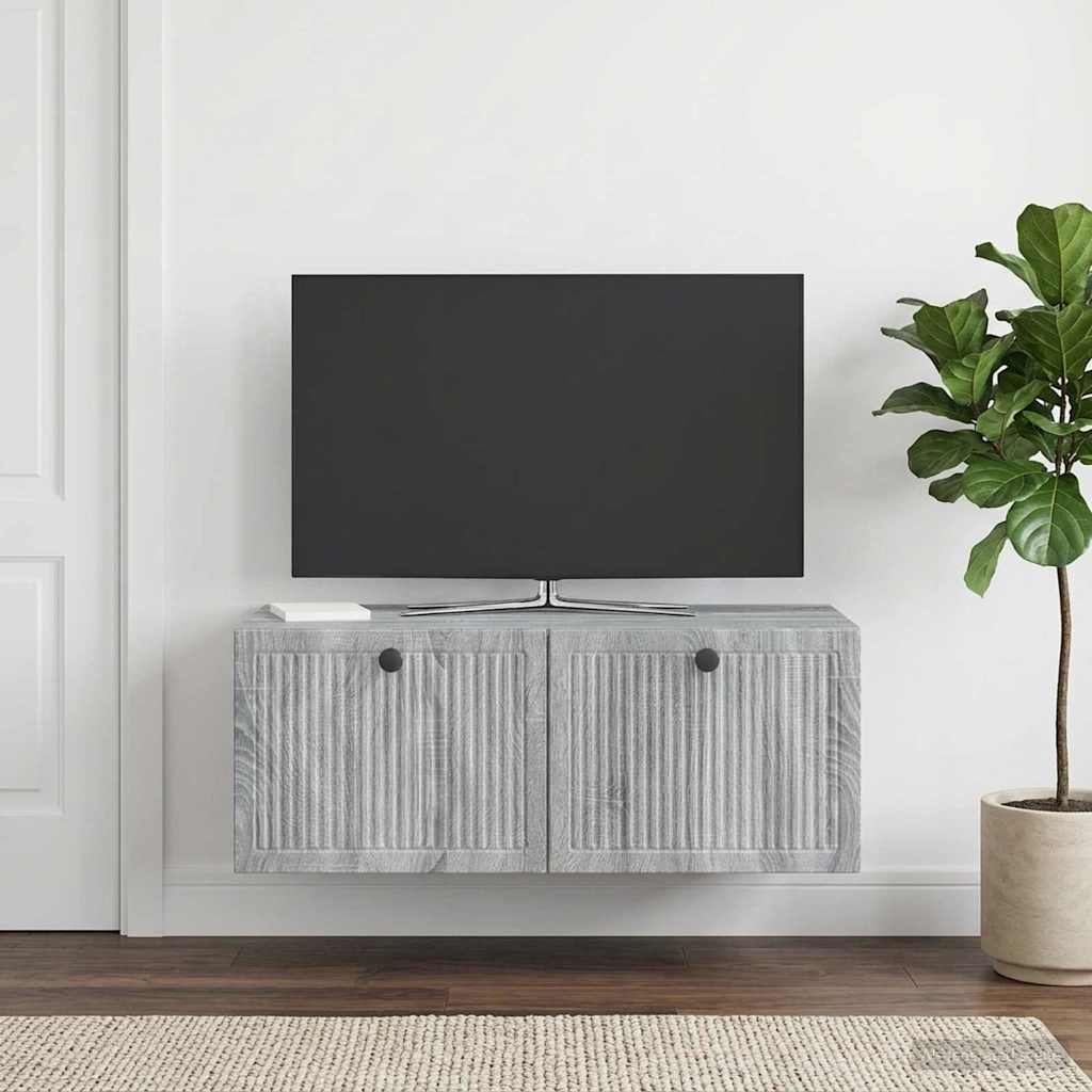 Wandbeugel TV-kast Grijs sonoma 78,5 x 41 x 30 cm Bewerkt hout