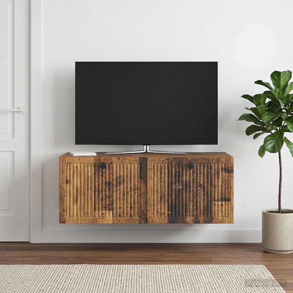 Wandbeugel TV-kast Oud hout 78,5 x 41 x 30 cm Bewerkt hout