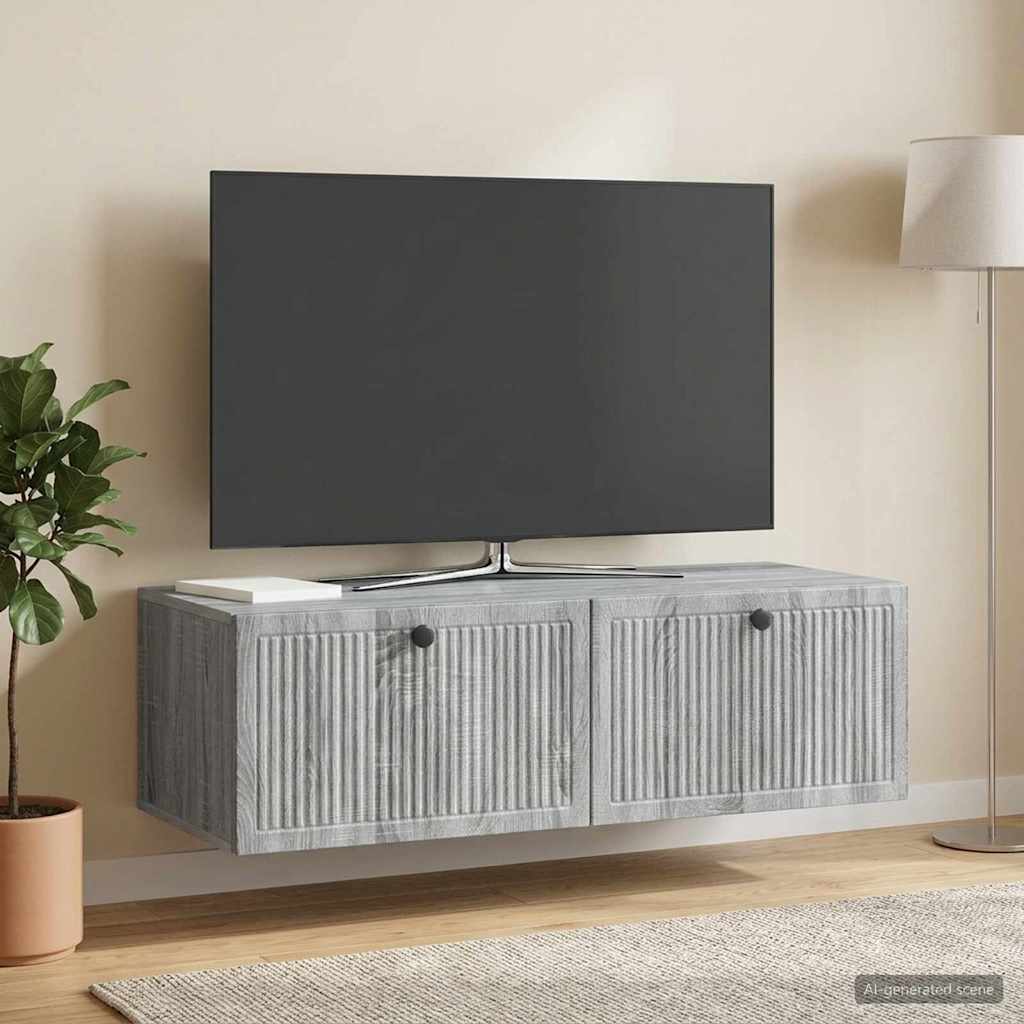 Wandbeugel TV-kast Grijs sonoma 98 x 41 x 30 cm Bewerkt hout