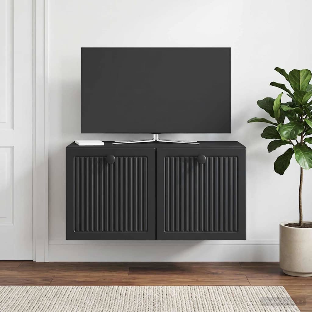 Wandbeugel TV-kast Zwart 59,5 x 31 x 30 cm Bewerkt hout