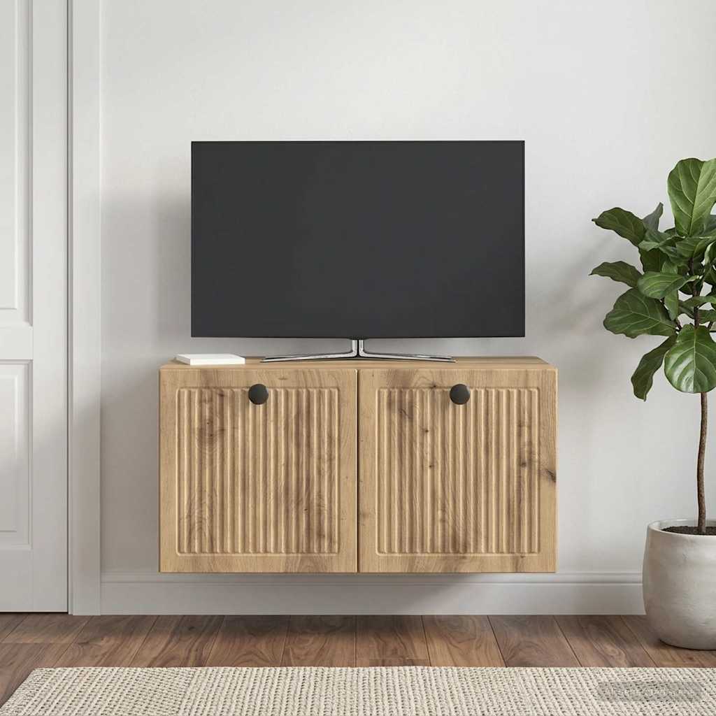 Wandbeugel TV-kast Artisanaal eiken 59,5 x 31 x 30 cm