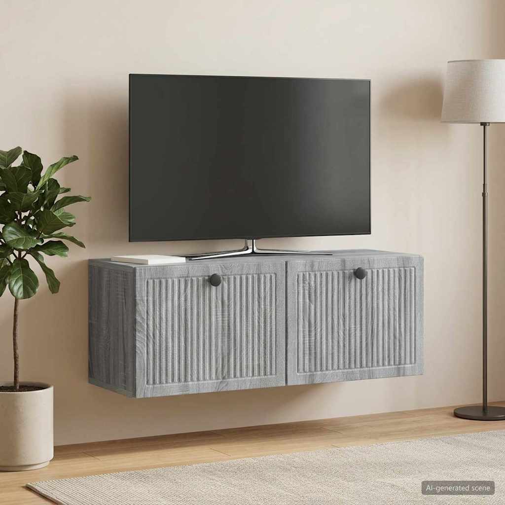 Wandbeugel TV-kast Grijs sonoma 78,5 x 31 x 30 cm Bewerkt hout – afbeelding 1