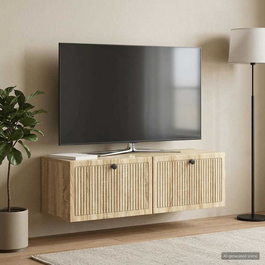 Wandbeugel TV-kast Sonoma Eiken 98 x 31 x 30 cm Bewerkt hout