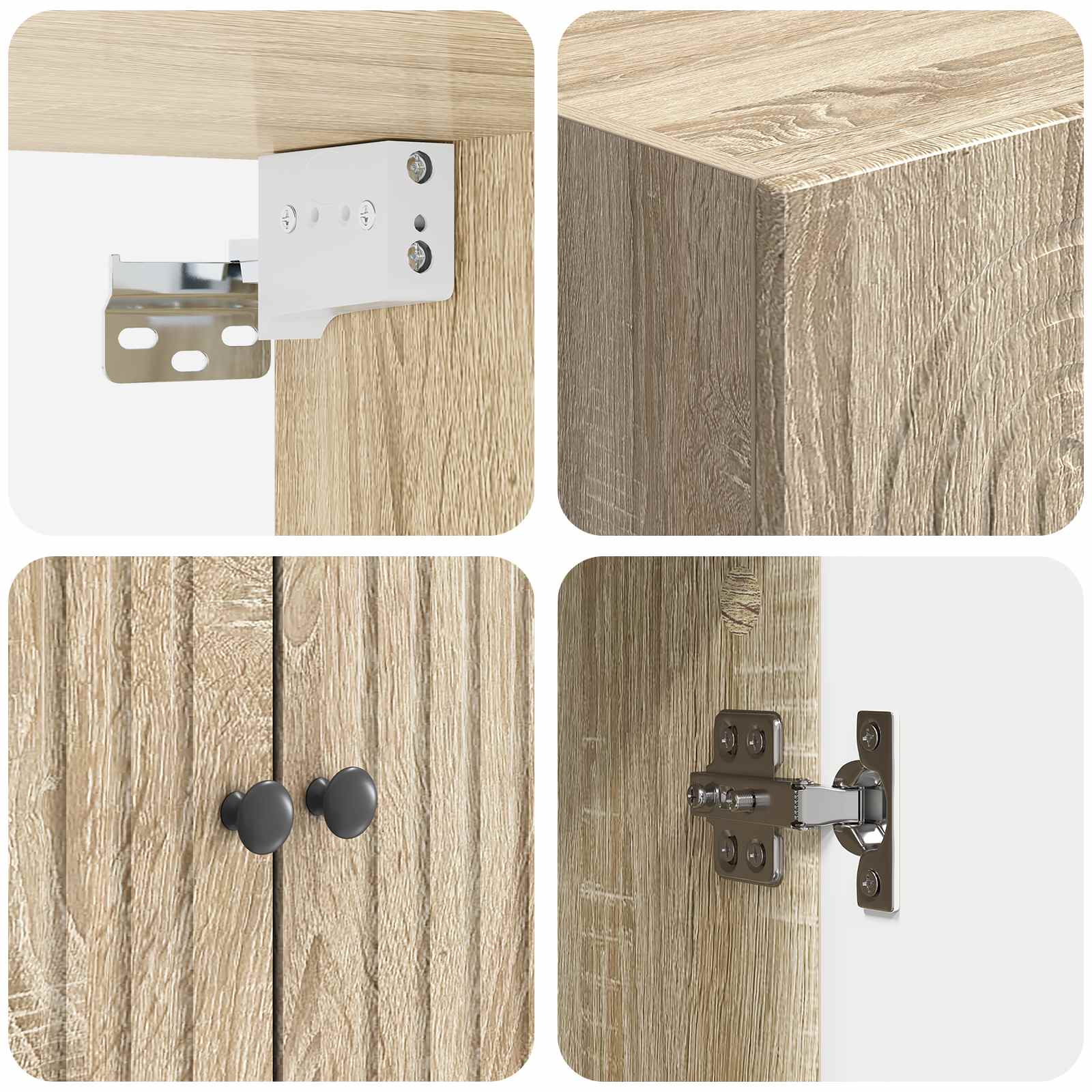 Wandkast Sonoma Eiken 66 x 34,5 x 90 cm Bewerkt hout – afbeelding 7