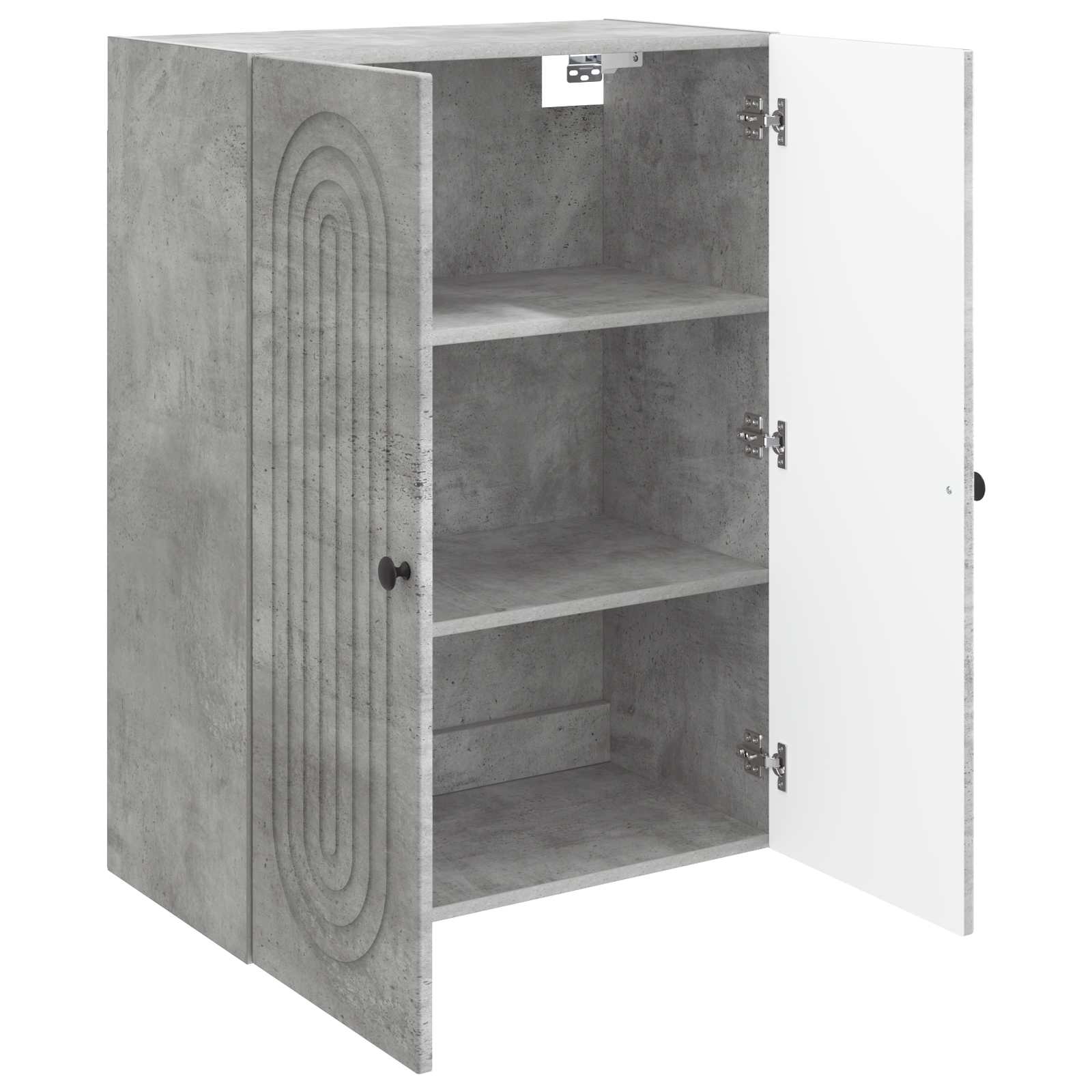 Wandkast Betongrijs 66 x 34,5 x 90 cm Bewerkt hout – afbeelding 3