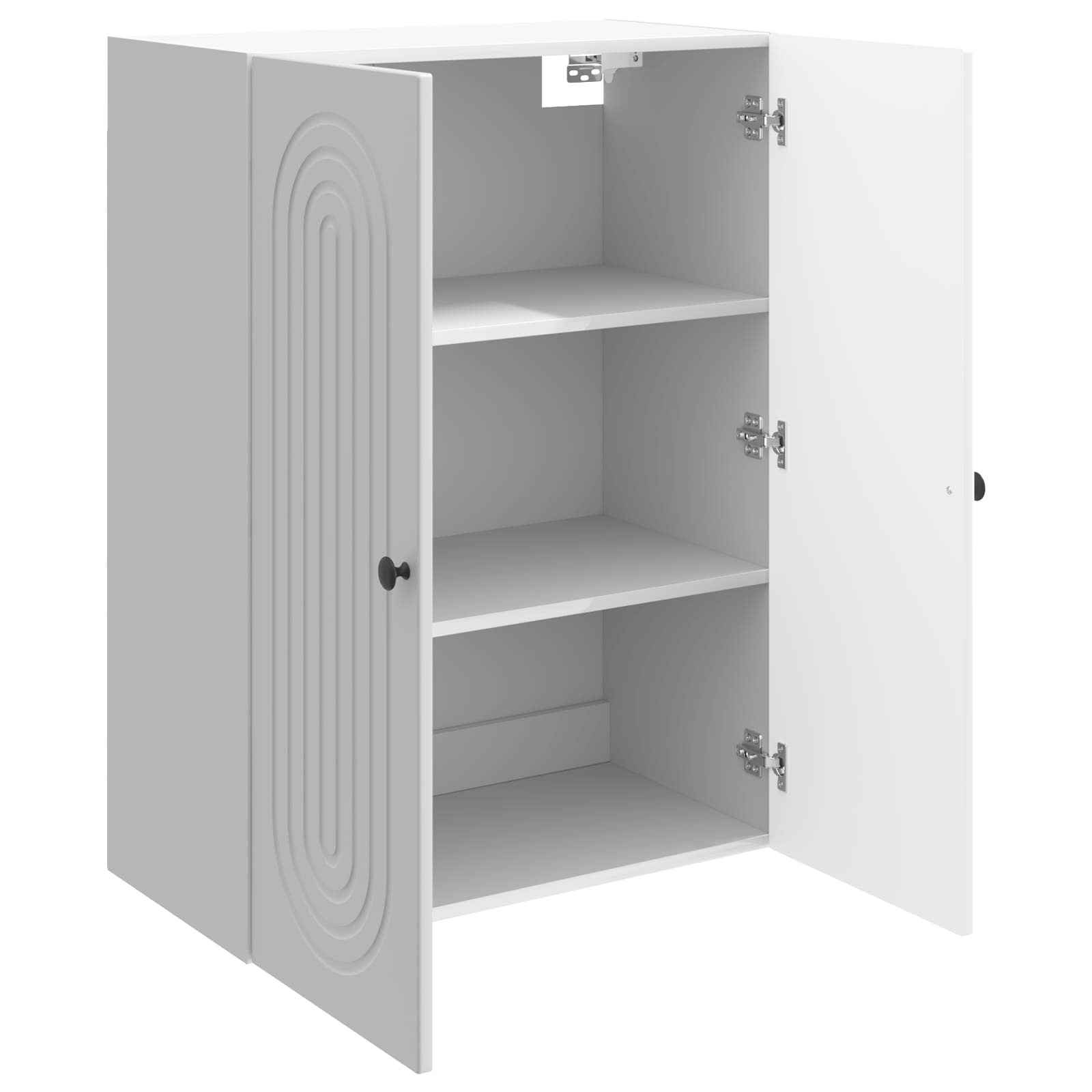 Wandkast Hoogglans Wit 66 x 34,5 x 90 cm Bewerkt hout – afbeelding 3