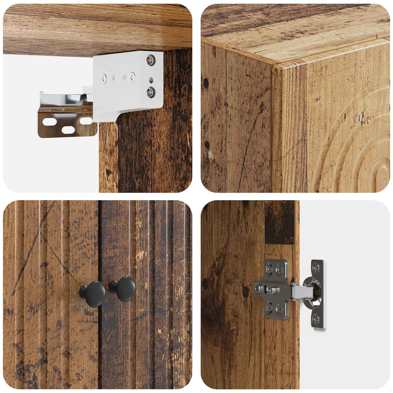 Wandkast Oud hout 66 x 34,5 x 90 cm Bewerkt hout – afbeelding 7