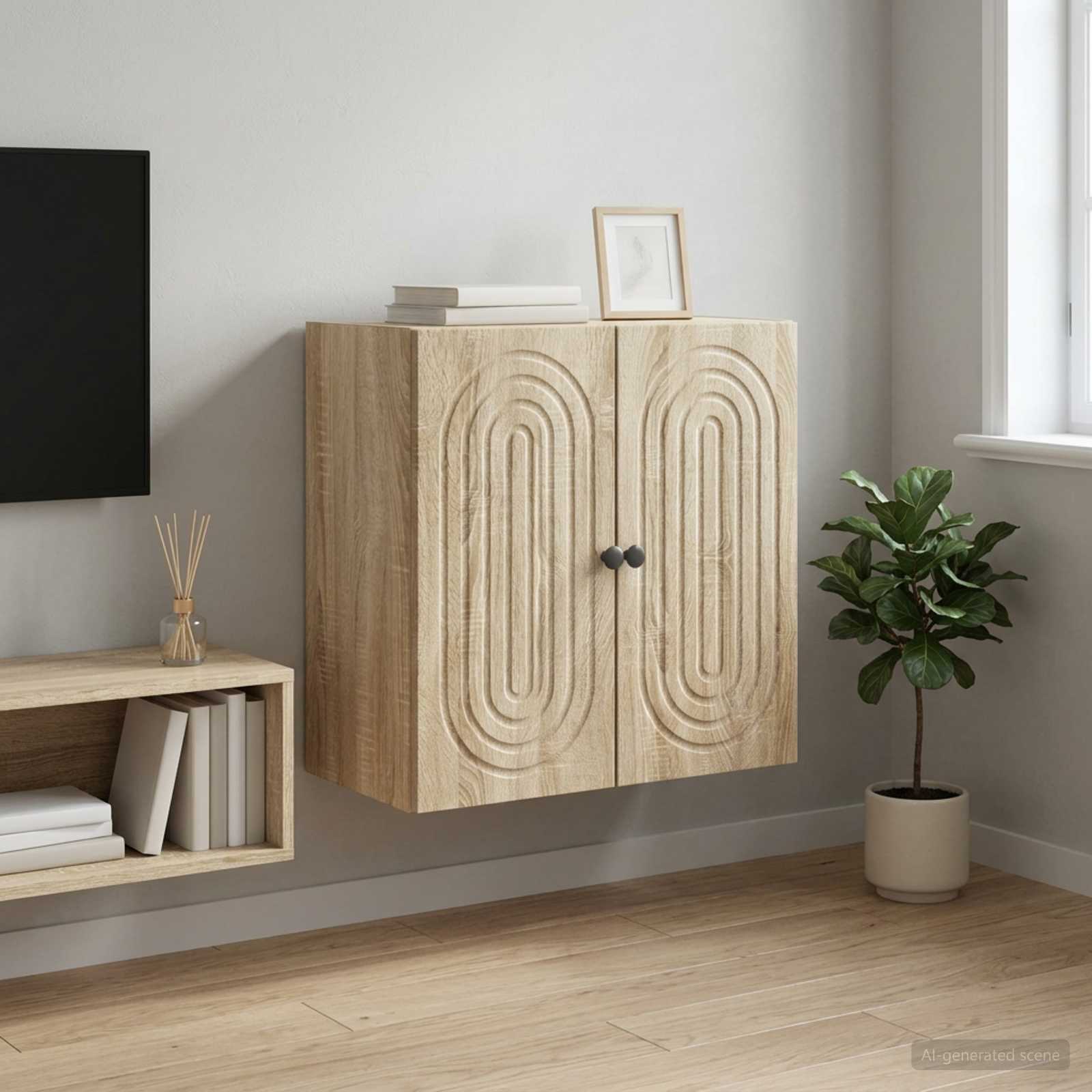Wandkast Sonoma Eiken 59 x 31 x 60 cm Bewerkt hout