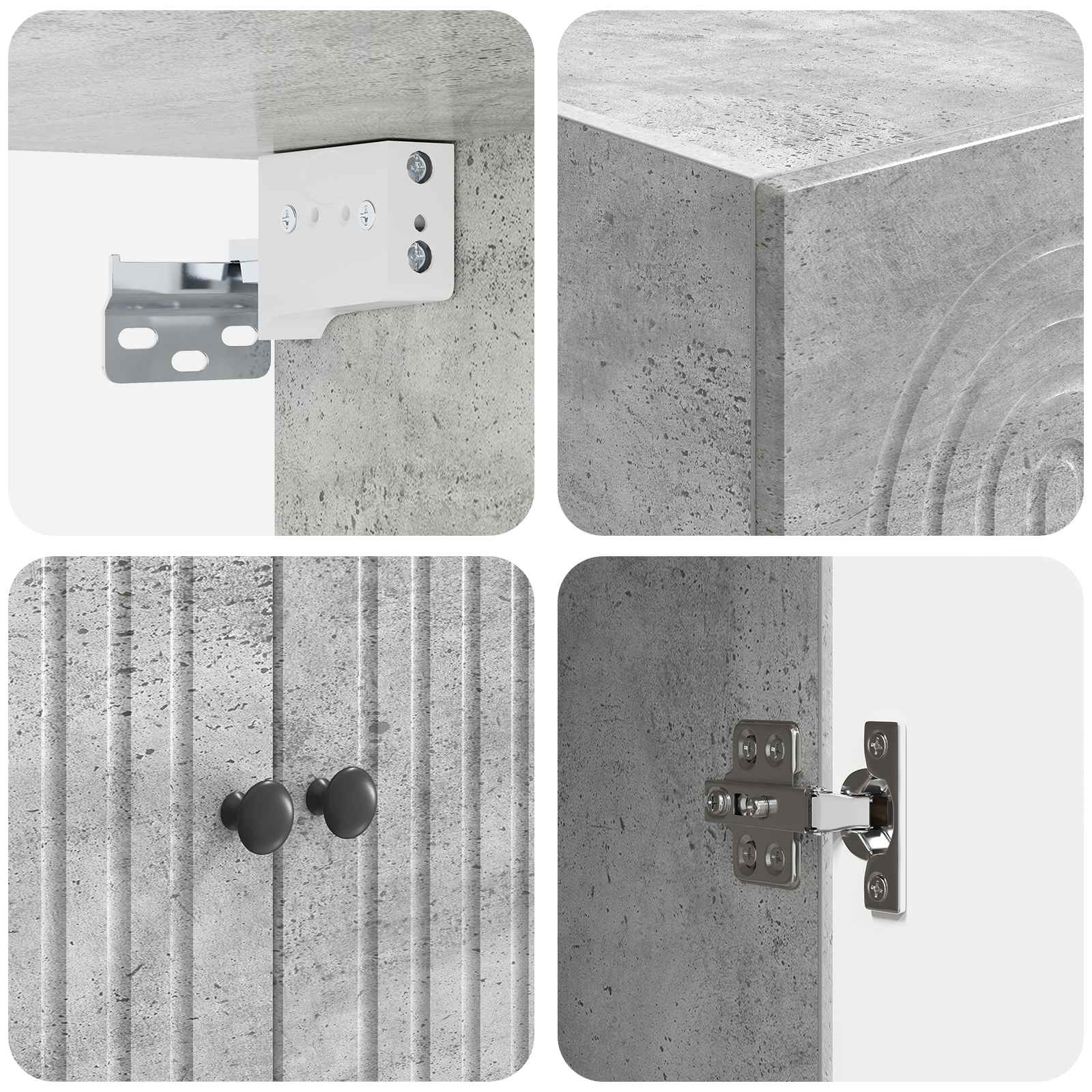 Wandkast Betongrijs 59 x 31 x 60 cm Bewerkt hout – afbeelding 7