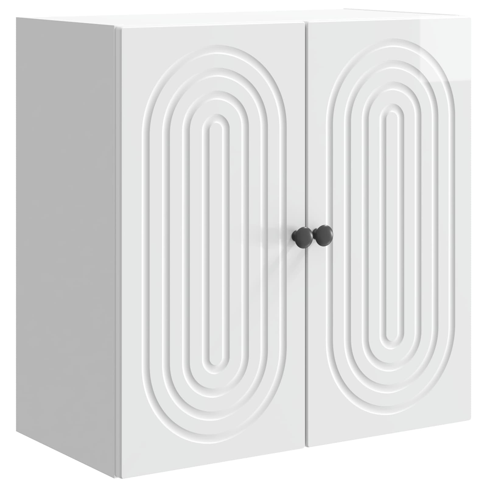 Wandkast Hoogglans Wit 59 x 31 x 60 cm Bewerkt hout – afbeelding 2