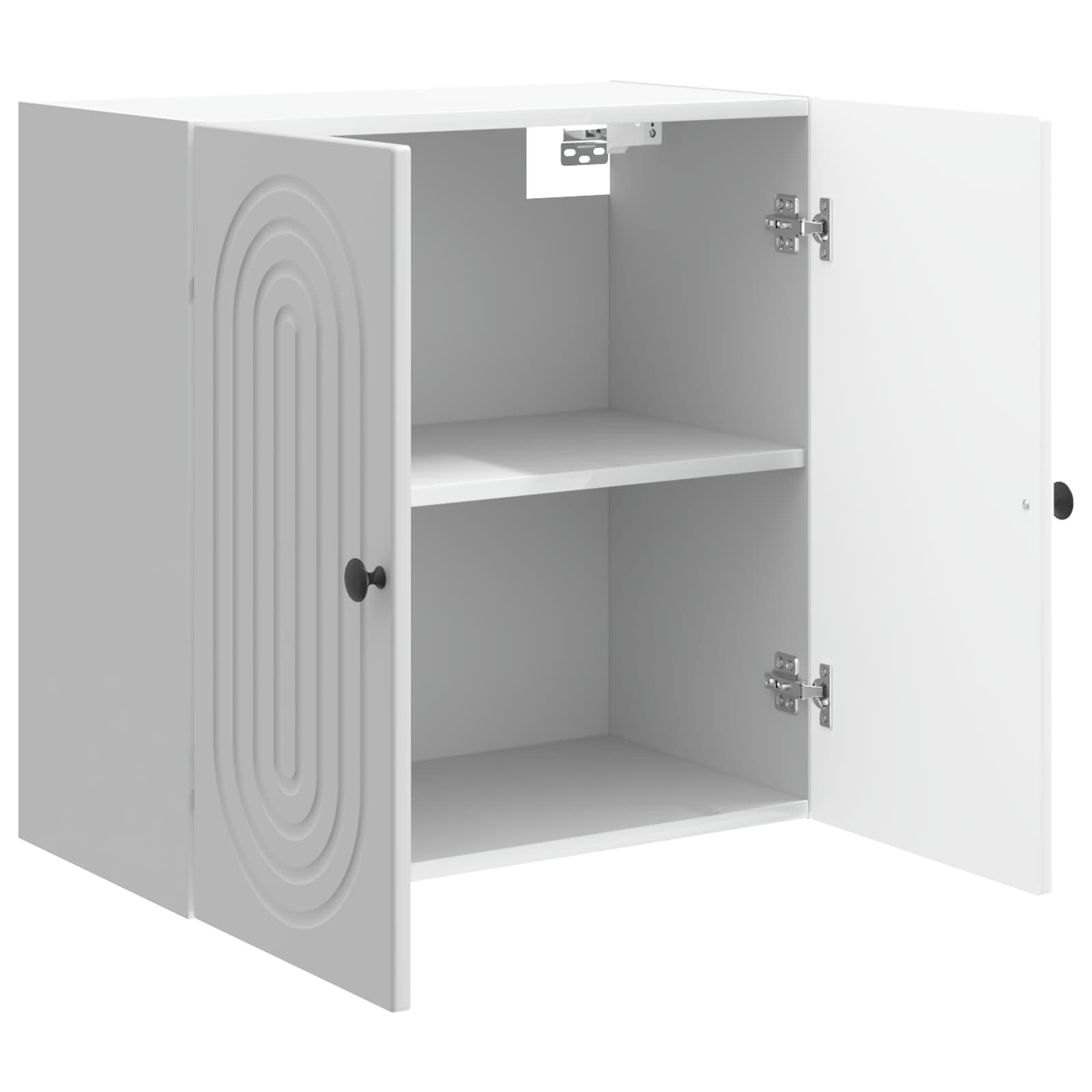 Wandkast Hoogglans Wit 59 x 31 x 60 cm Bewerkt hout – afbeelding 3