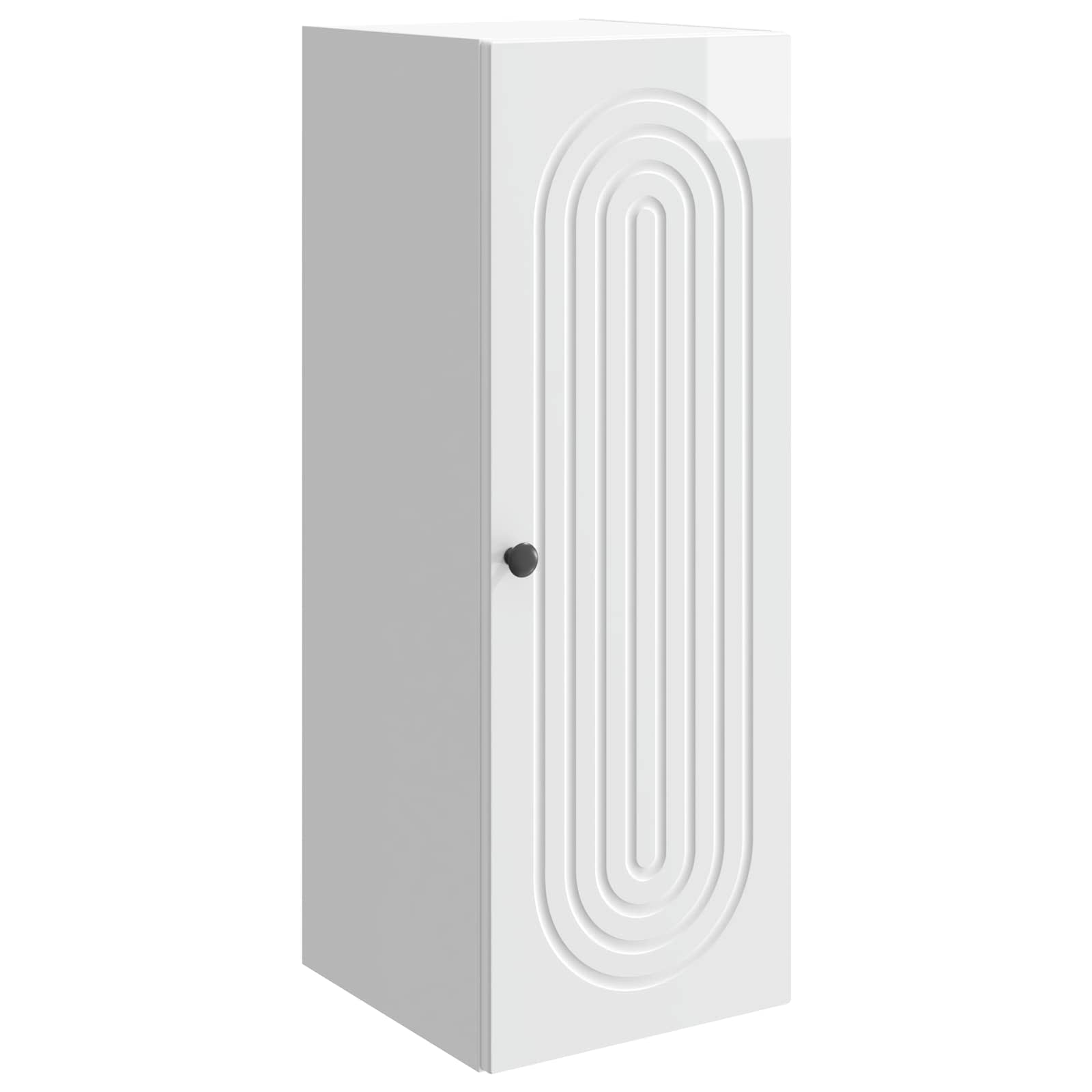 Wandkast Hoogglans Wit 33 x 34,5 x 90 cm Bewerkt hout – afbeelding 2