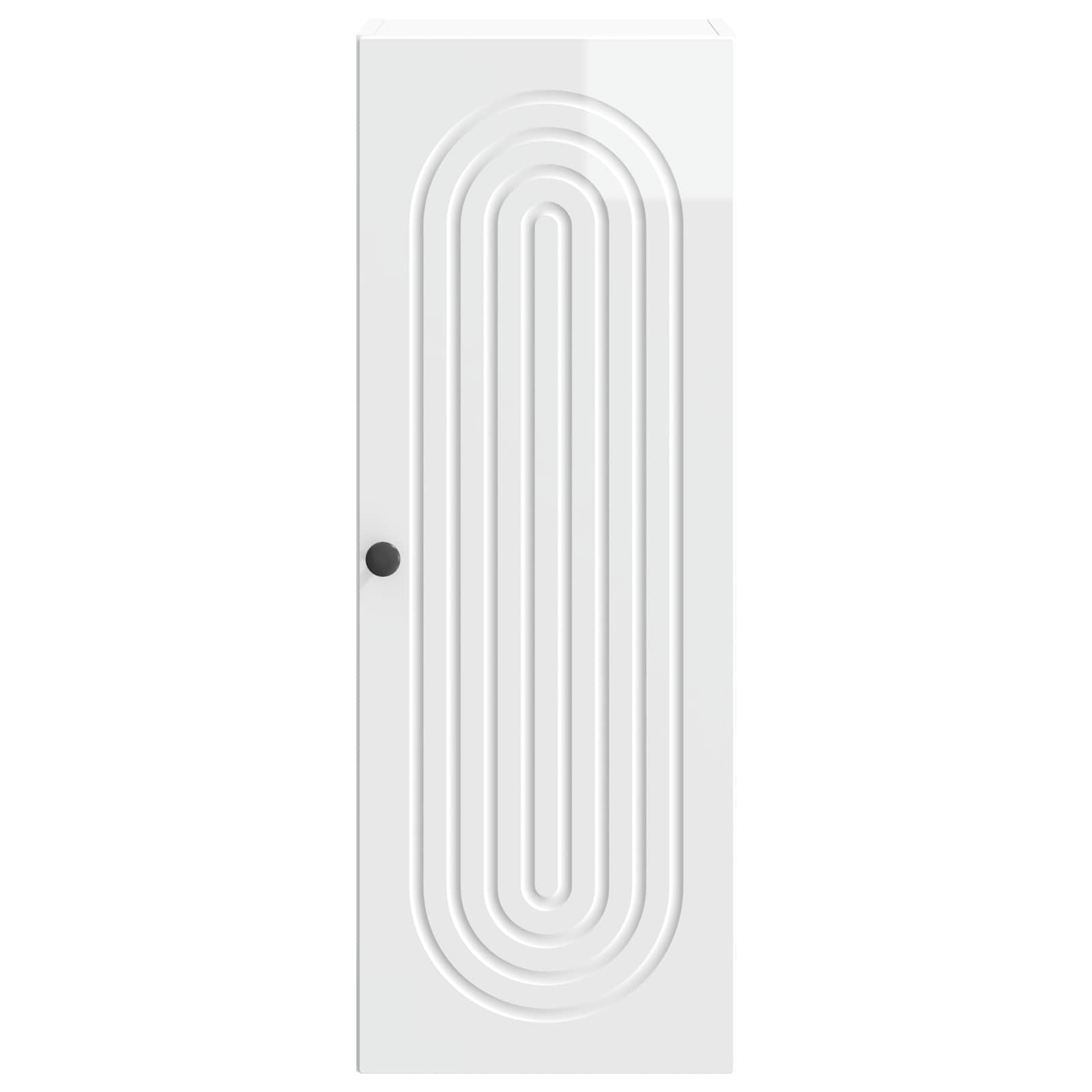 Wandkast Hoogglans Wit 33 x 34,5 x 90 cm Bewerkt hout – afbeelding 4