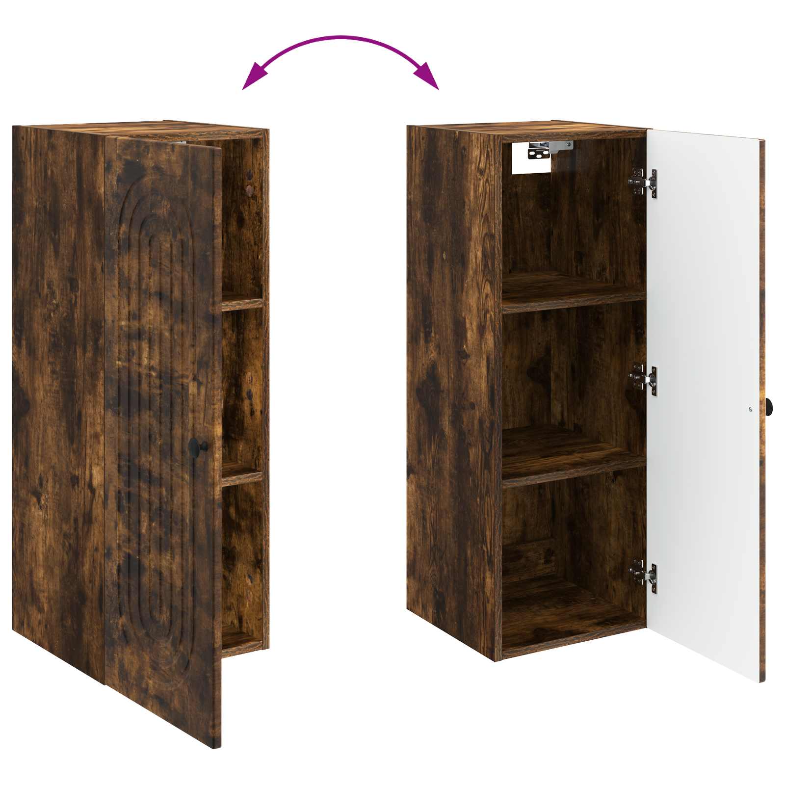 Wandkast Gerookt eiken 33 x 34,5 x 90 cm Bewerkt hout – afbeelding 8