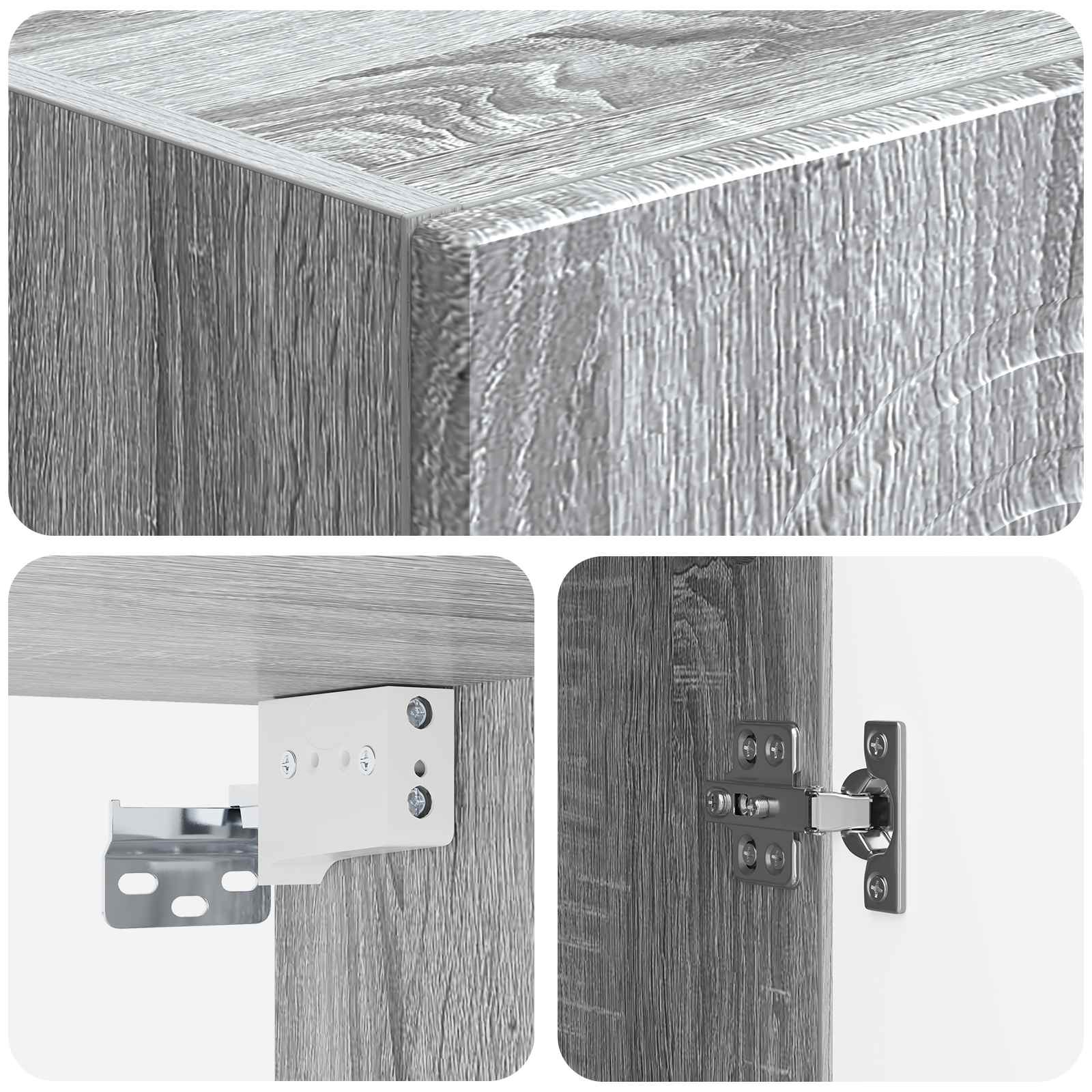 Wandkast Grijs Sonoma 33 x 34,5 x 90 cm Bewerkt hout – afbeelding 7