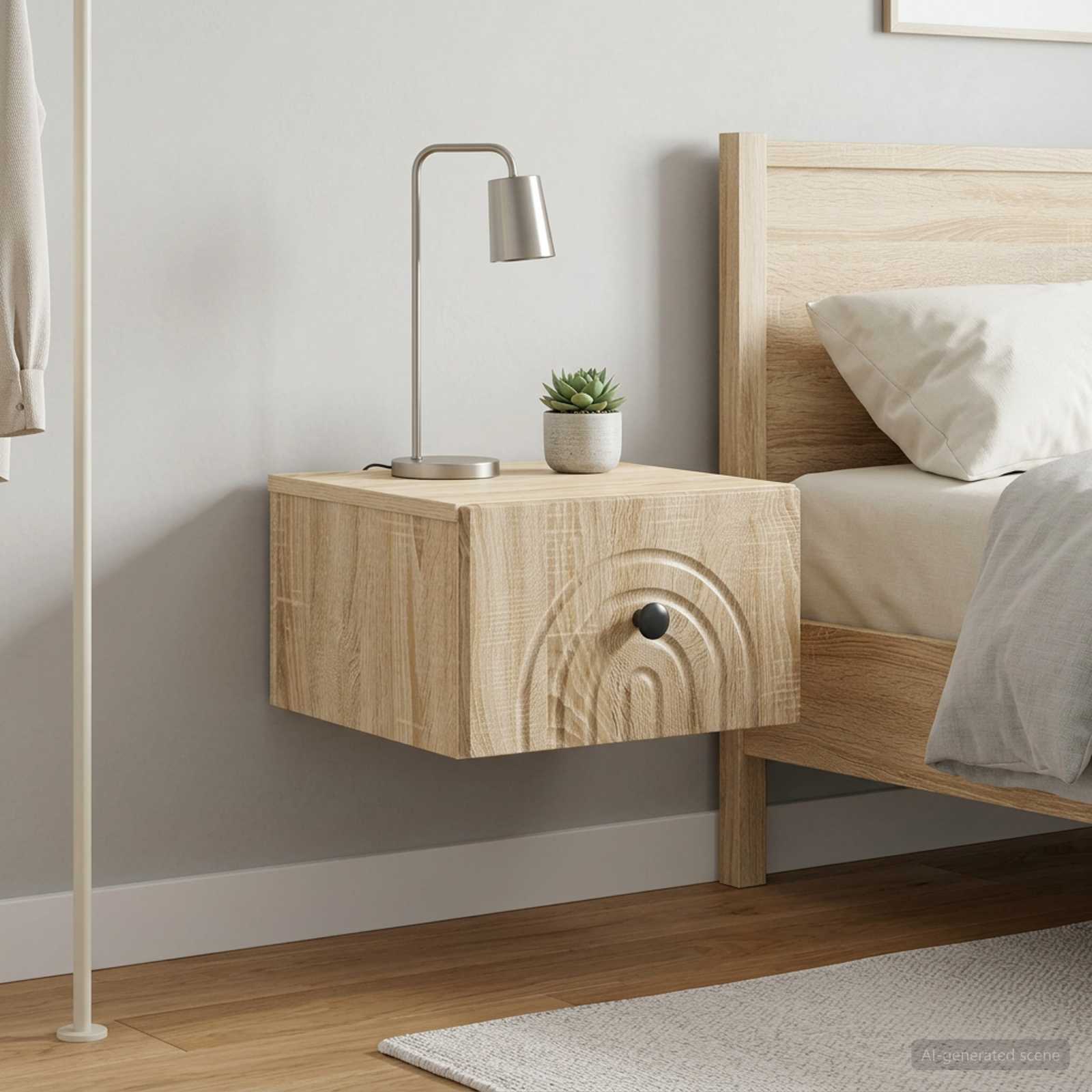 Wandbeugel Bedkast 2 pcs Sonoma Eiken 33 x 34,5 x 20 cm