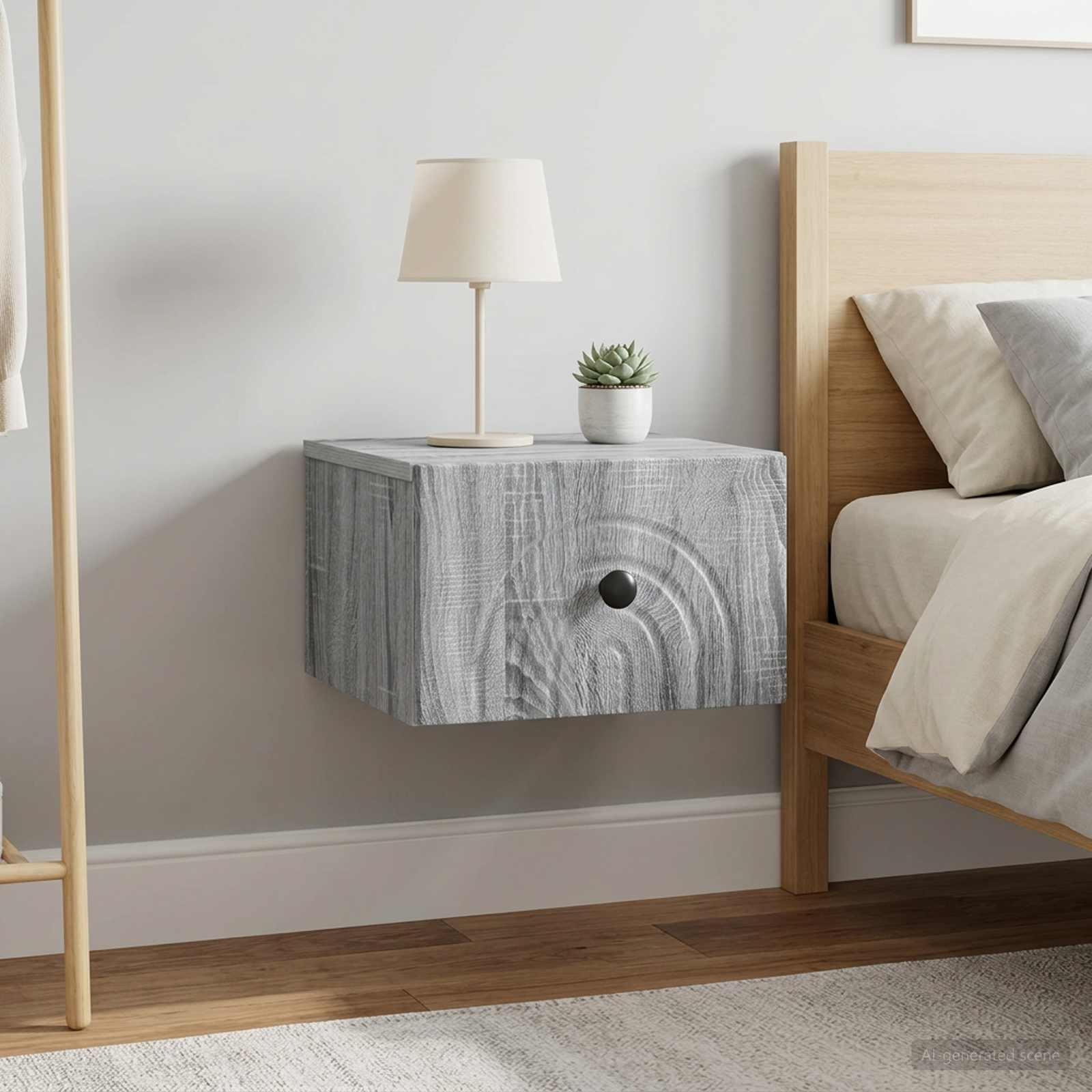 Wandbeugel Bedkast 2 pcs Grijs sonoma 33 x 34,5 x 20 cm
