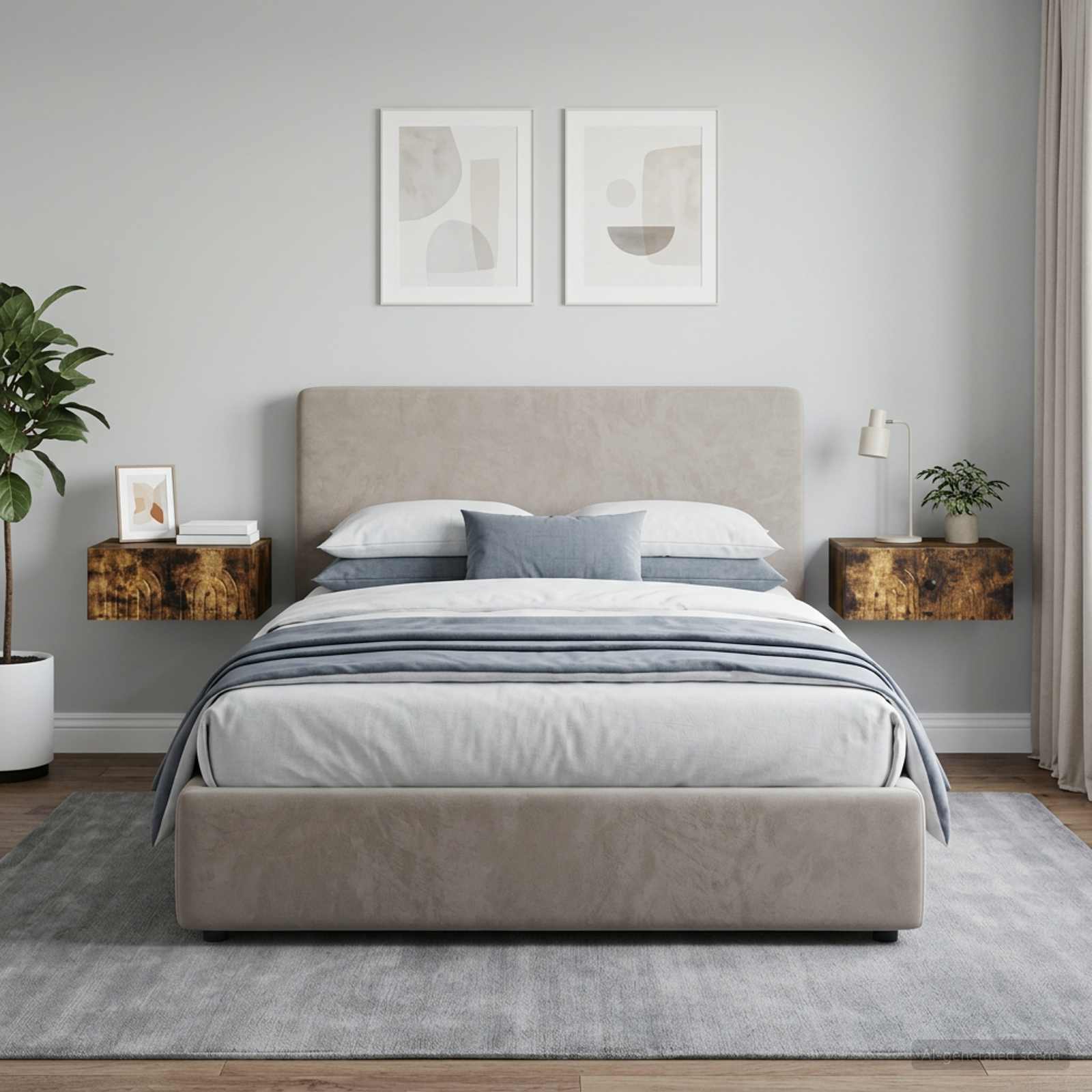 Wandbeugel Bedkast 2 pcs Gerookt eiken 49 x 34,5 x 20 cm