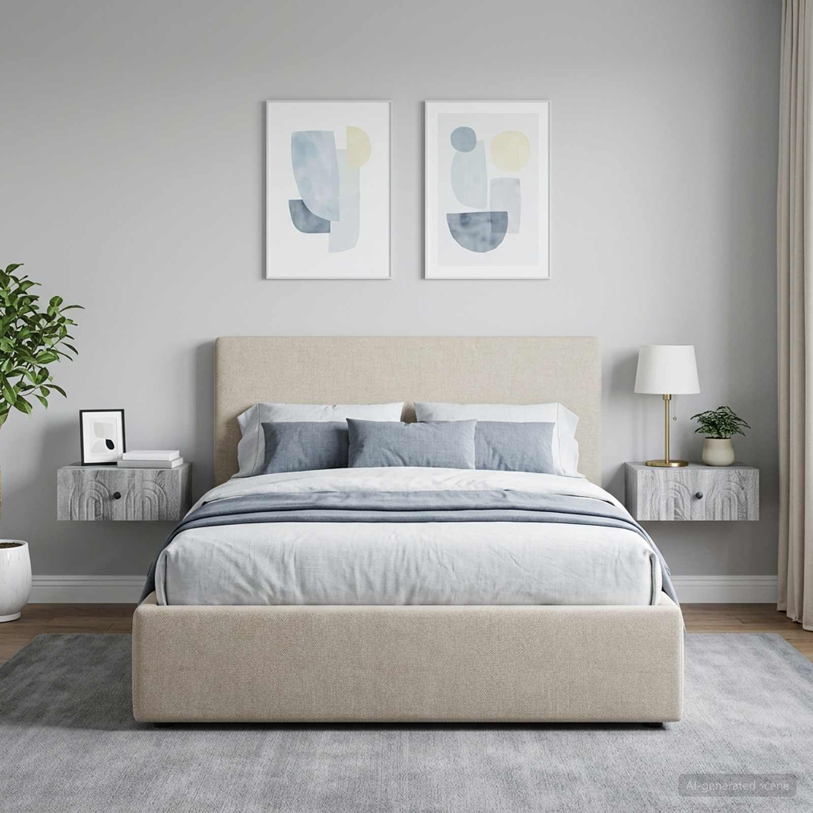 Wandbeugel Bedkast 2 pcs Grijs sonoma 49 x 34,5 x 20 cm