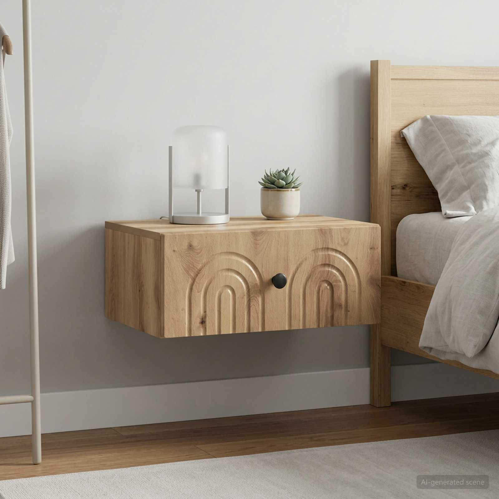 Wandbeugel Bedkast 2 pcs Artisanaal eiken 49 x 34,5 x 20 cm
