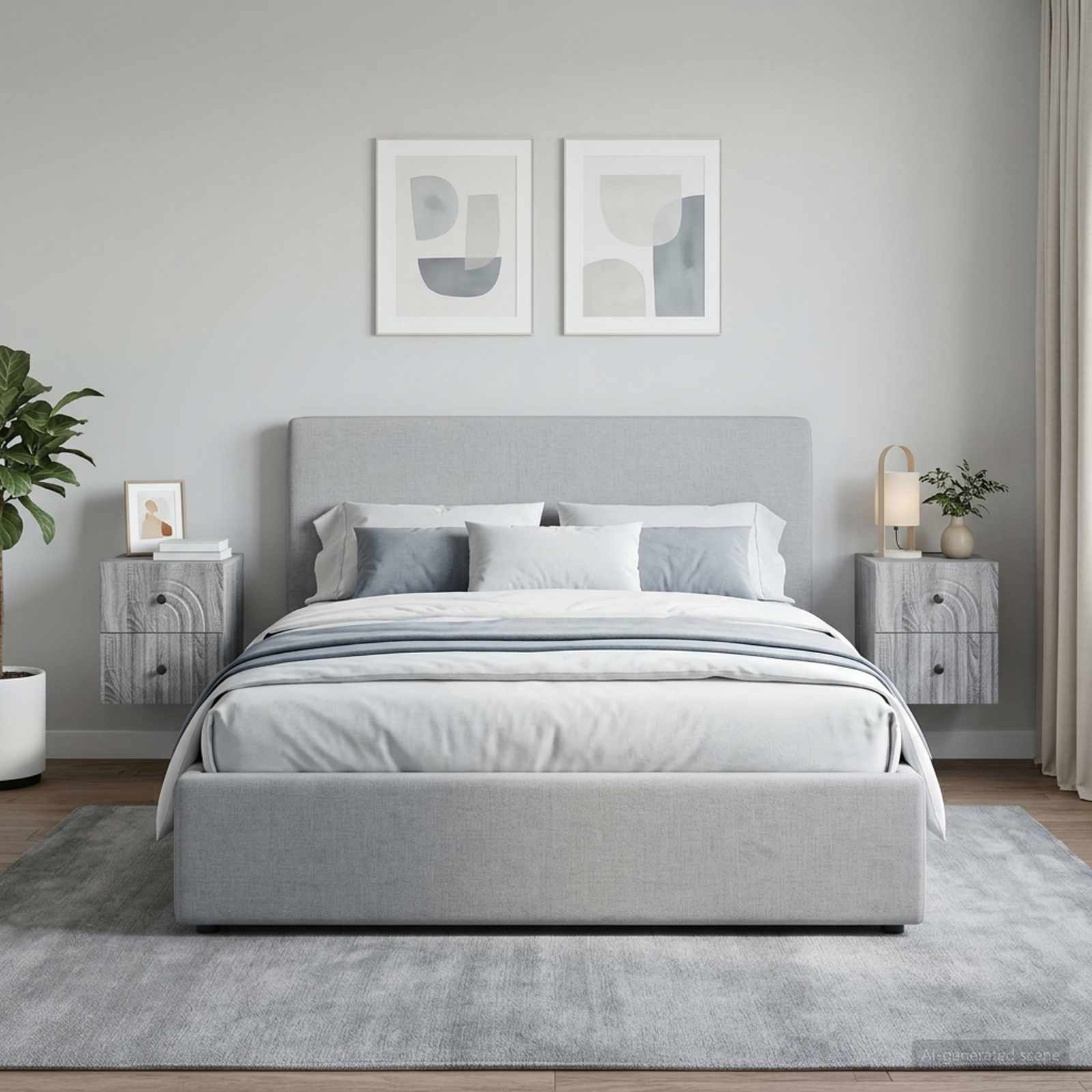 Wandbeugel Bedkast 2 pcs Grijs sonoma 33 x 34,5 x 40 cm