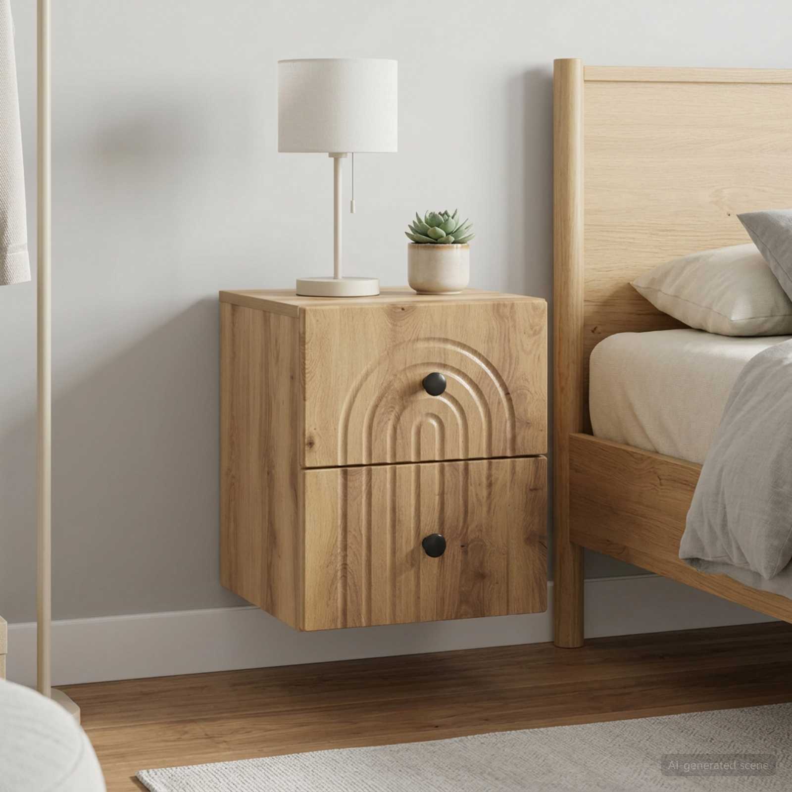 Wandbeugel Bedkast 2 pcs Artisanaal eiken 33 x 34,5 x 40 cm