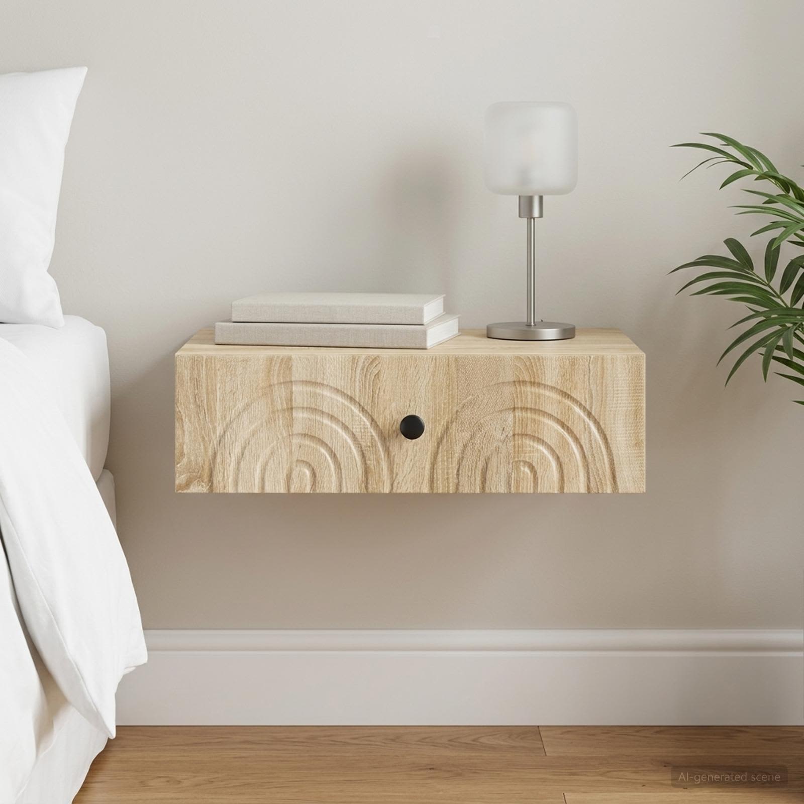 Wandmontage Zijtafel Sonoma Eiken 59 x 34,5 x 17 cm