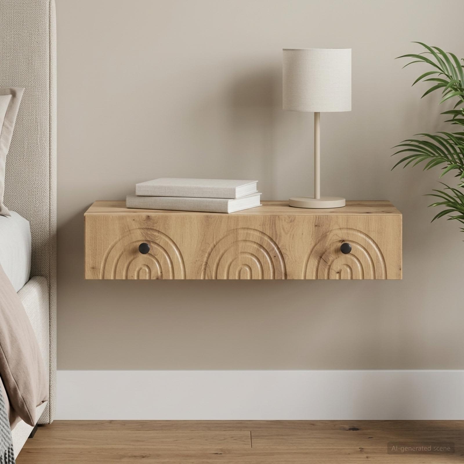 Wandmontage Zijtafel Artisanaal eiken 87,5 x 34,5 x 17 cm
