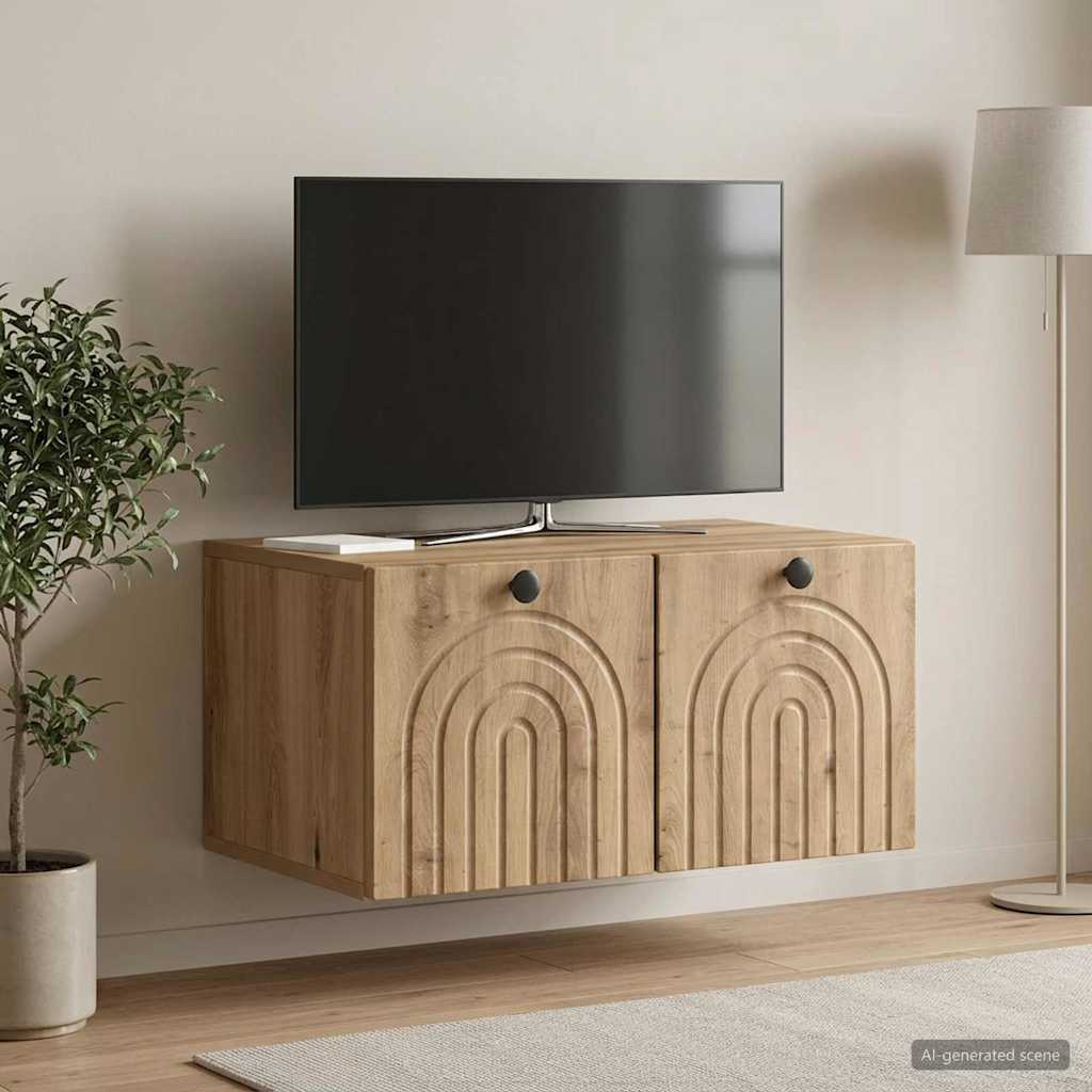 Wandbeugel TV-kast Artisanaal eiken 59,5 x 41 x 30 cm
