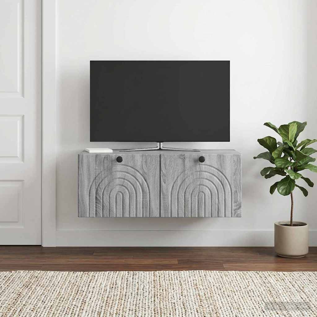 Wandbeugel TV-kast Grijs sonoma 78,5 x 41 x 30 cm Bewerkt hout