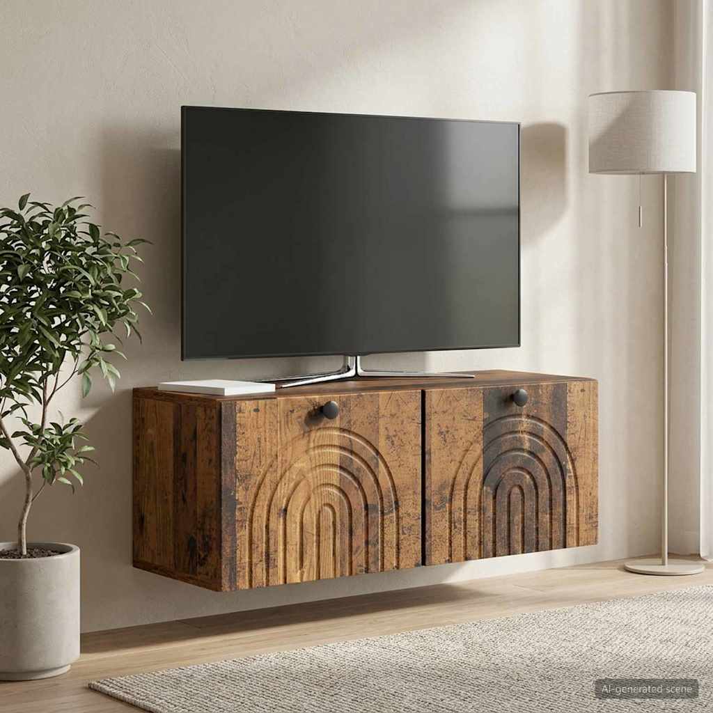 Wandbeugel TV-kast Oud hout 78,5 x 31 x 30 cm Bewerkt hout – afbeelding 1