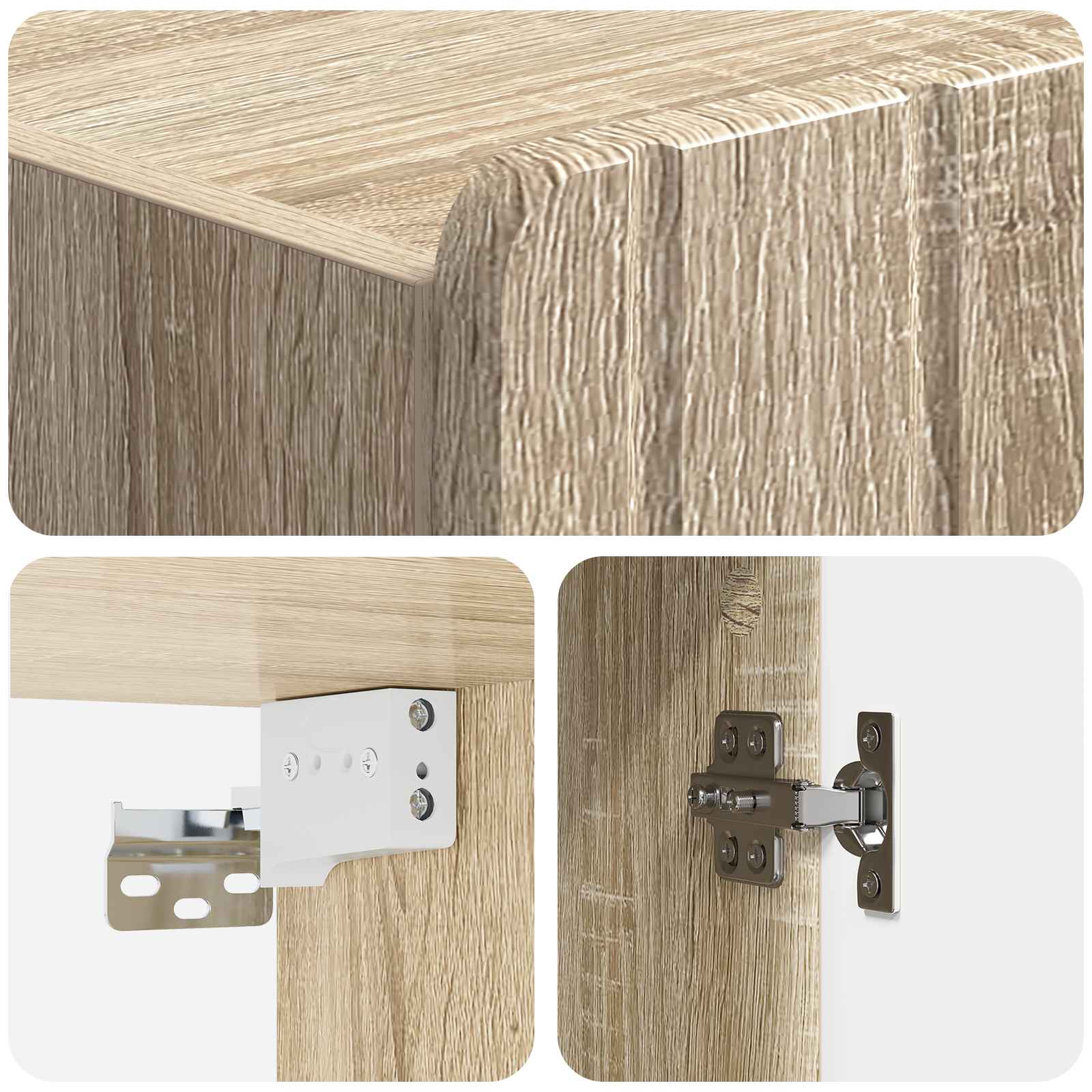 Wandkast Sonoma Eiken 66 x 34,5 x 92 cm Bewerkt hout – afbeelding 7