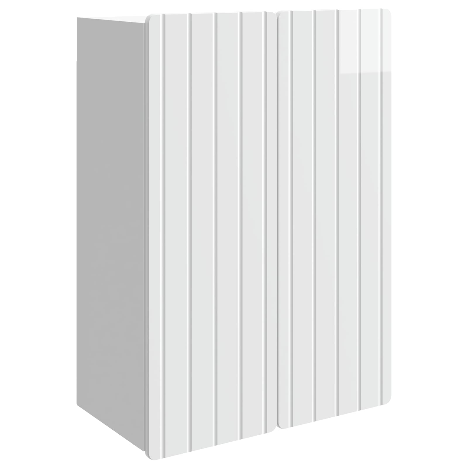 Wandkast Hoogglans Wit 66 x 34,5 x 92 cm Bewerkt hout – afbeelding 2