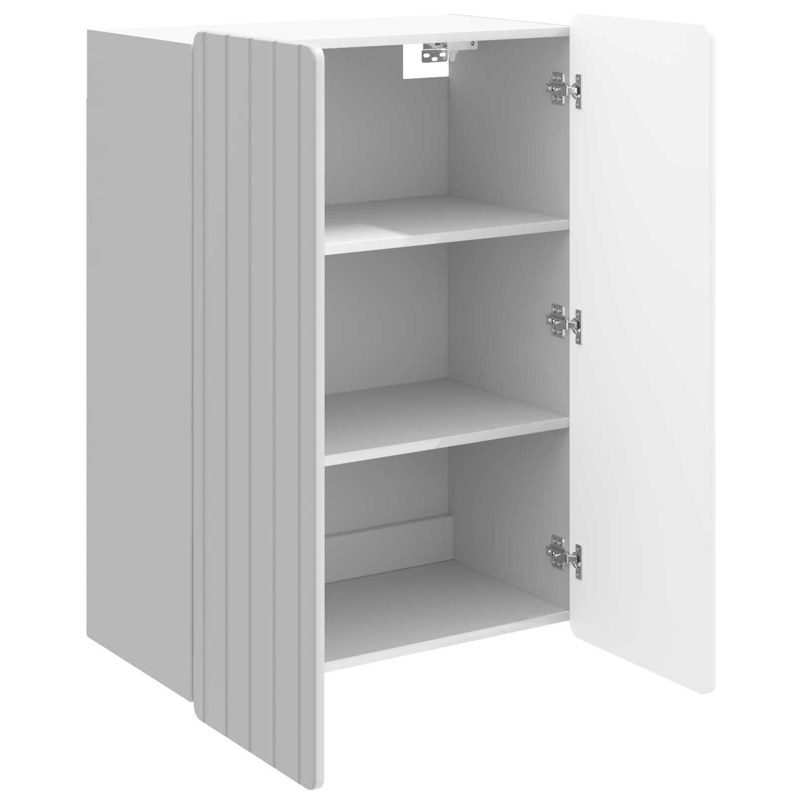 Wandkast Hoogglans Wit 66 x 34,5 x 92 cm Bewerkt hout – afbeelding 3