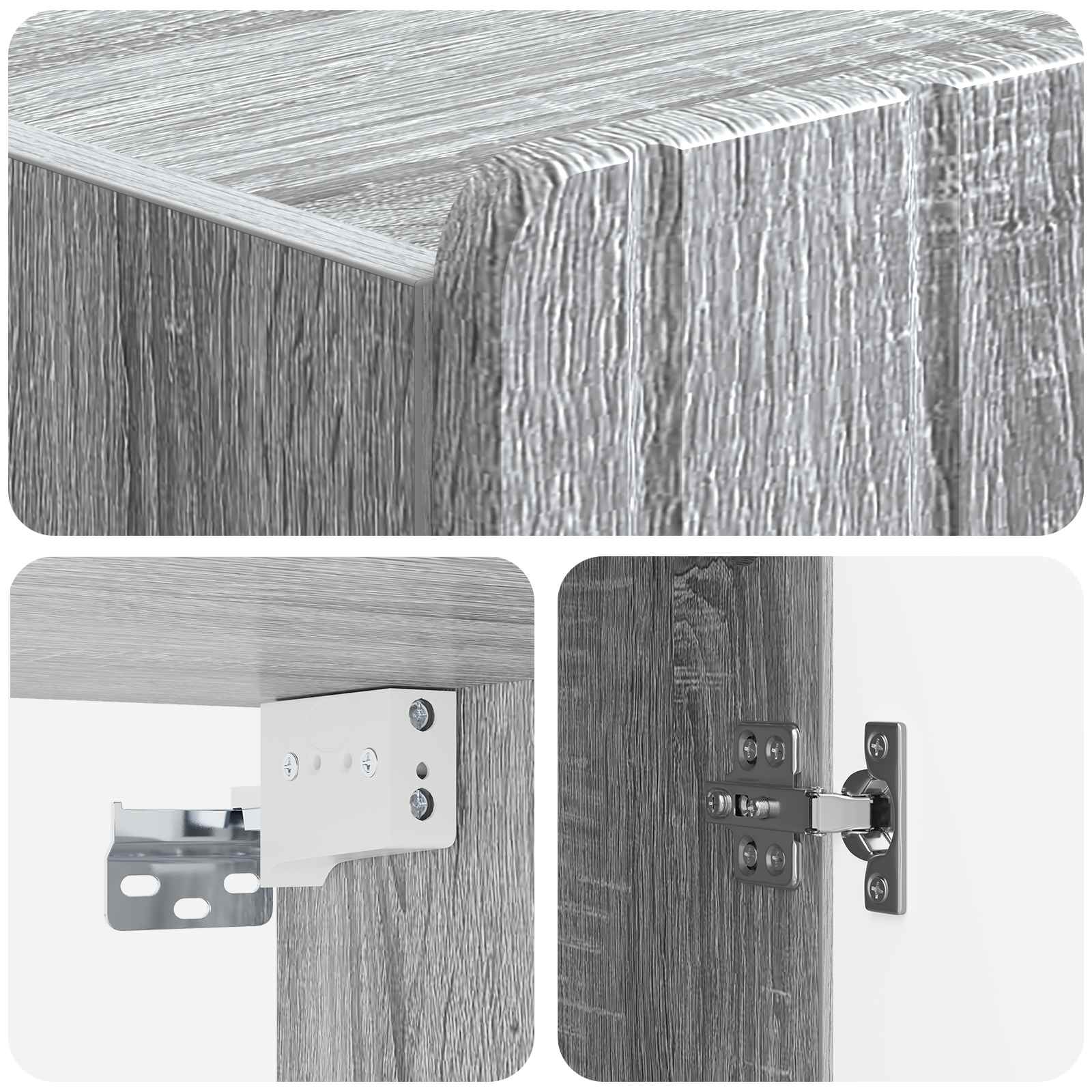 Wandkast Grijs Sonoma 59 x 31 x 64 cm Bewerkt hout – afbeelding 7